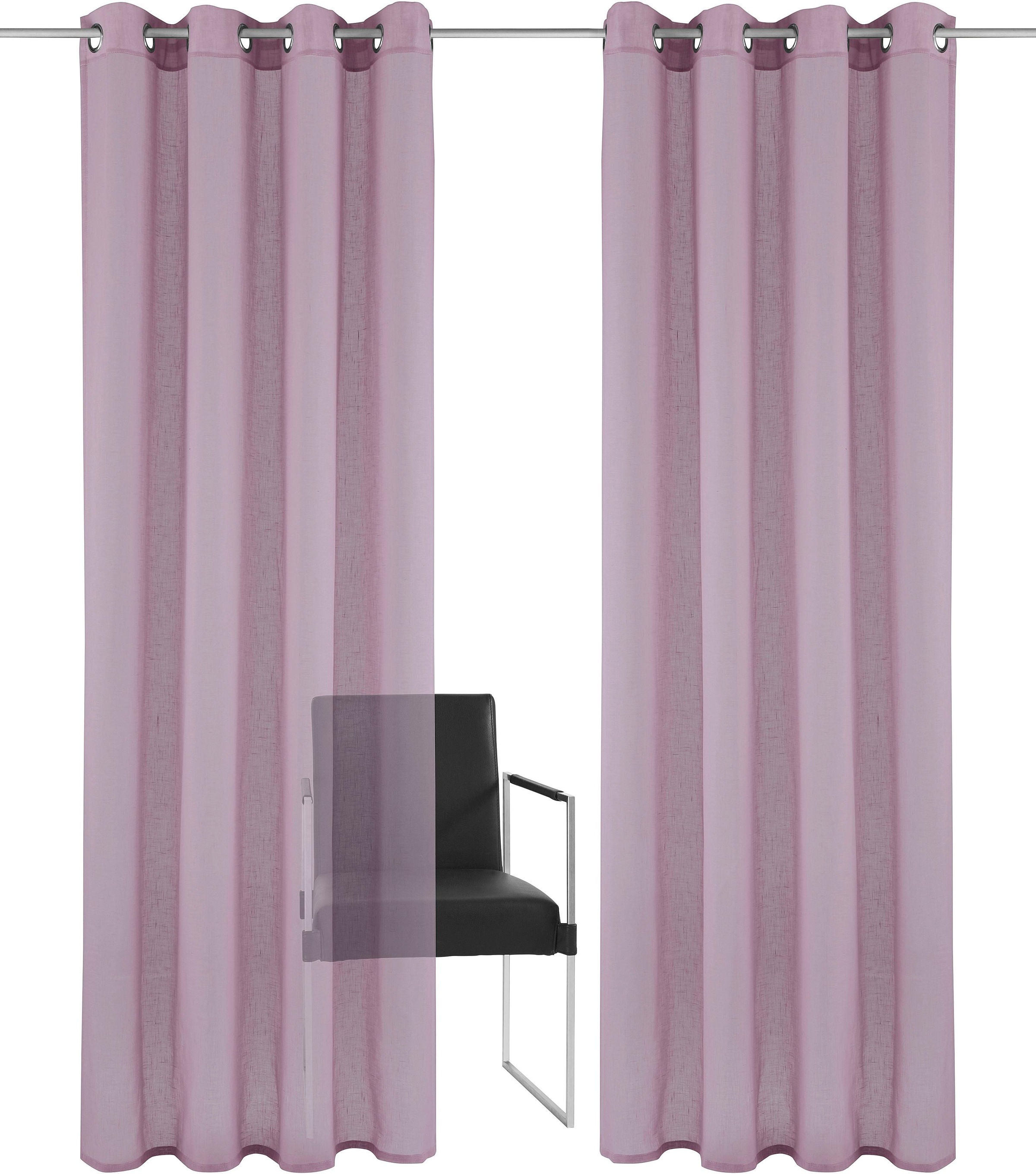 Home affaire Gardine »Mara« Ösen 1 Stk. tlg. transparent, Leinen Optik, mon günstig online kaufen
