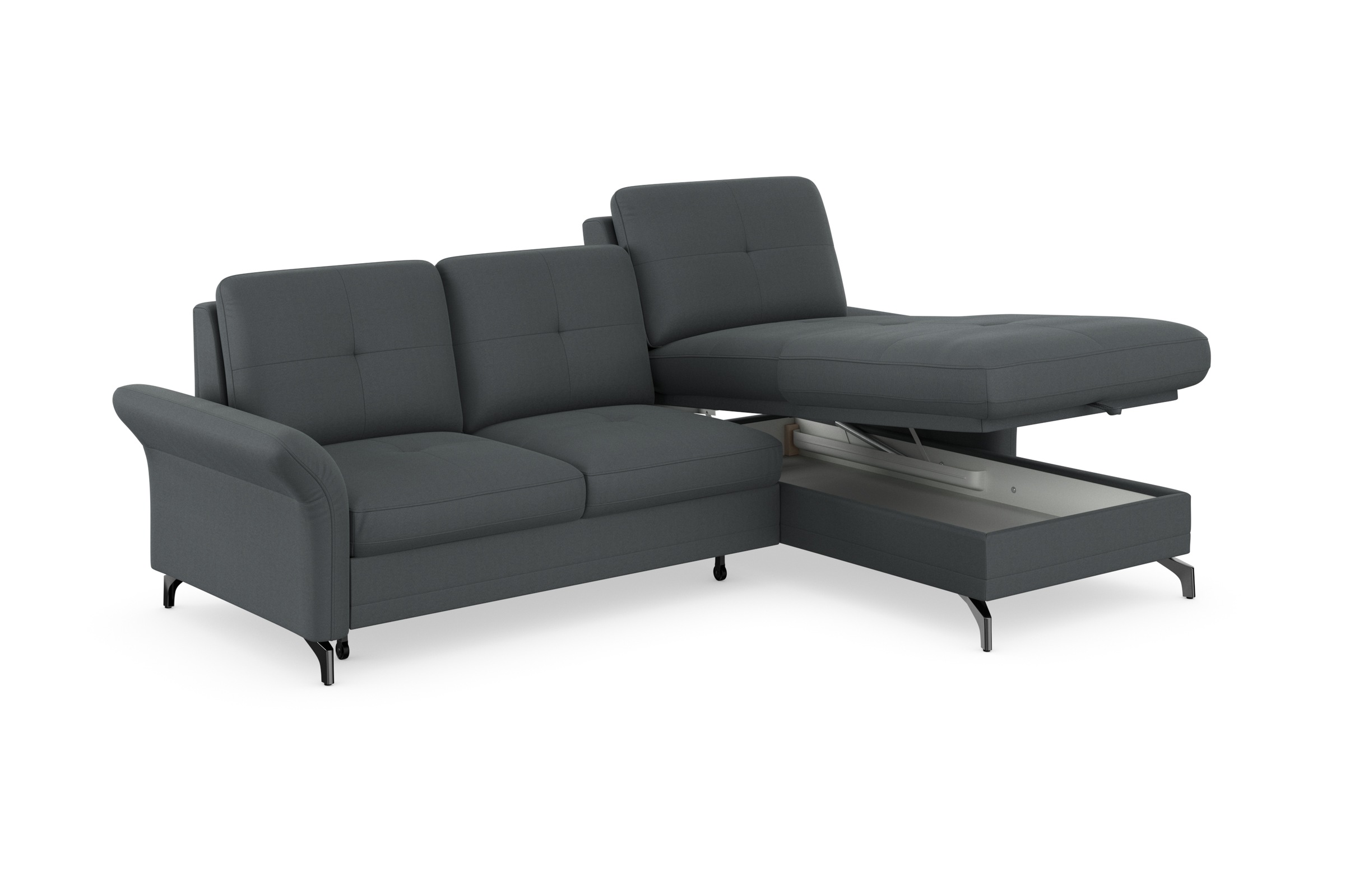 Places of Style Ecksofa »Calando L-Form«, wahlweise mit Bettfunktion, Bettkasten und Armteilfunktion