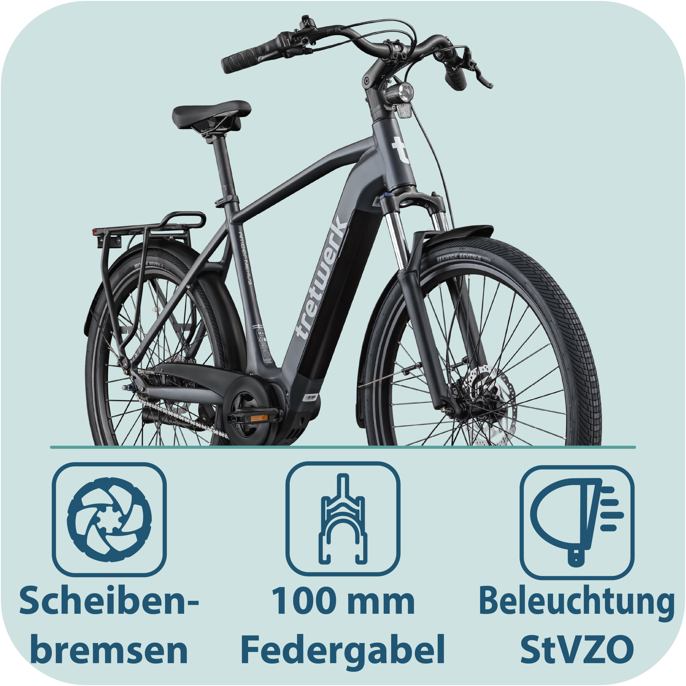 Tretwerk »Amber Nexus« 7 Gang Nabenschaltung Mittelmotor 250 W