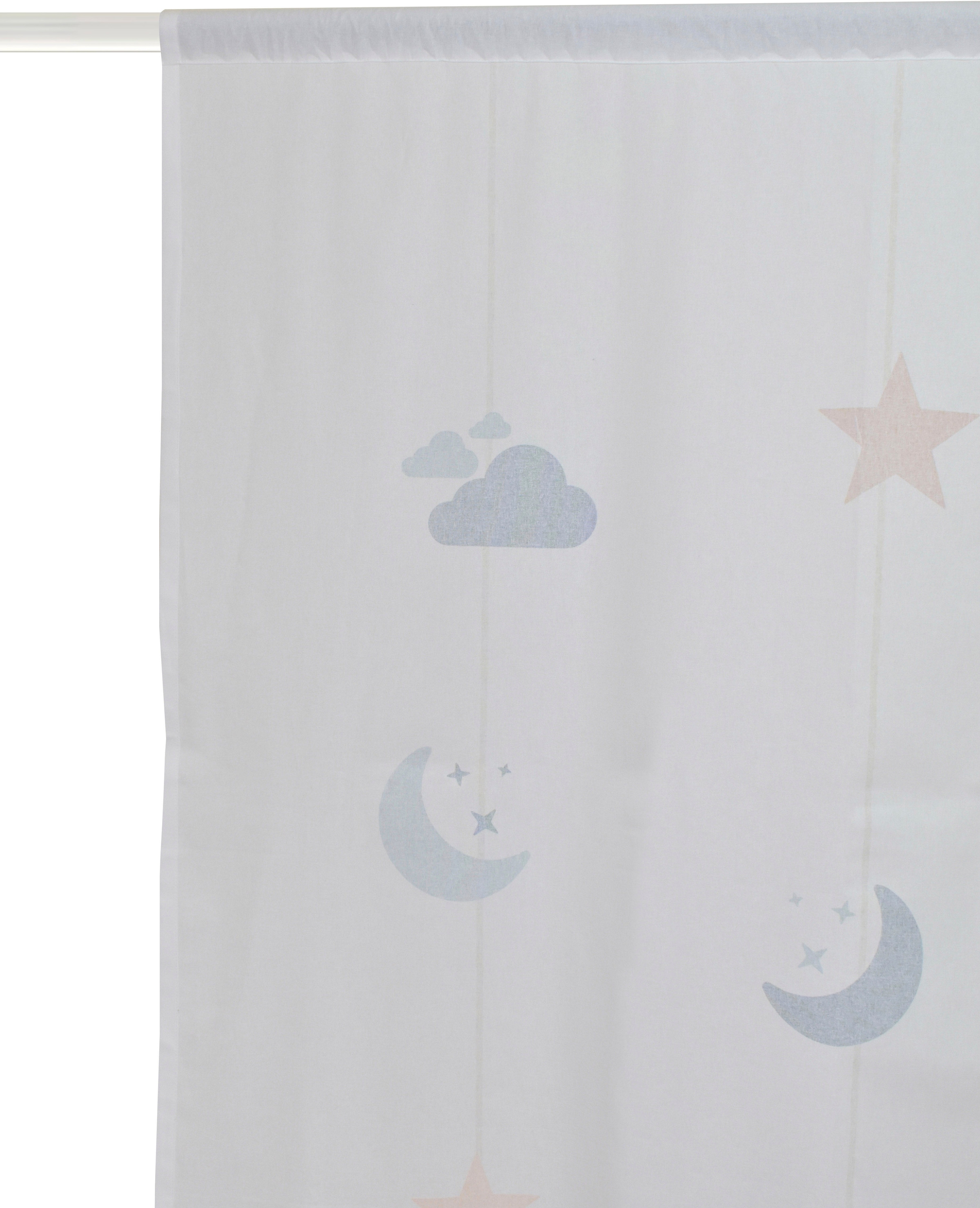 bedruckt (1 St.), Mond, im »Romy«, Lüttenhütt Gardine Kindergardine mit Wolken kaufen Sternen & Online-Shop einseitig
