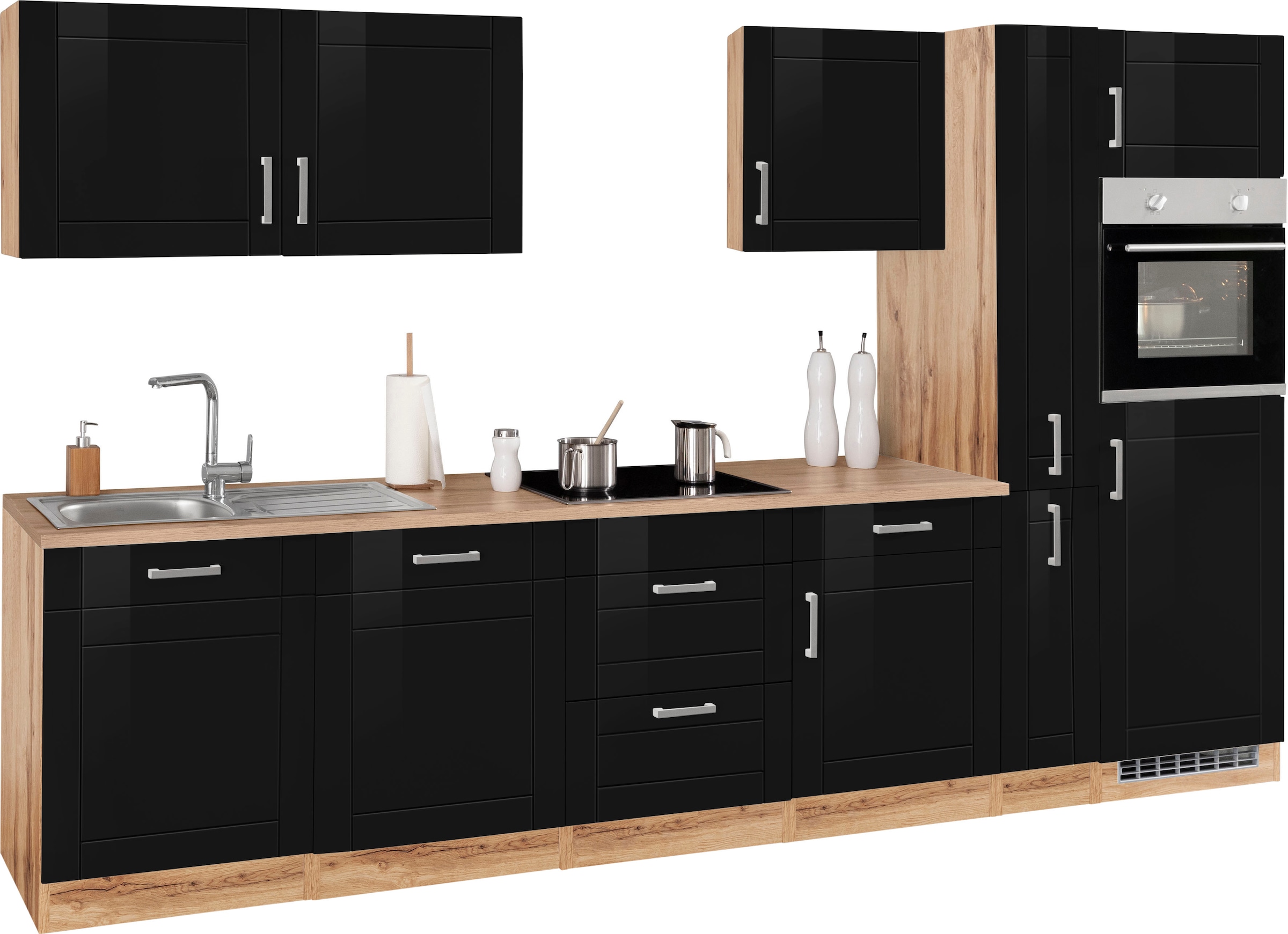 KOCHSTATION Küchenzeile »KS-Tinnum« ohne E-Geräte, Breite 330 cm