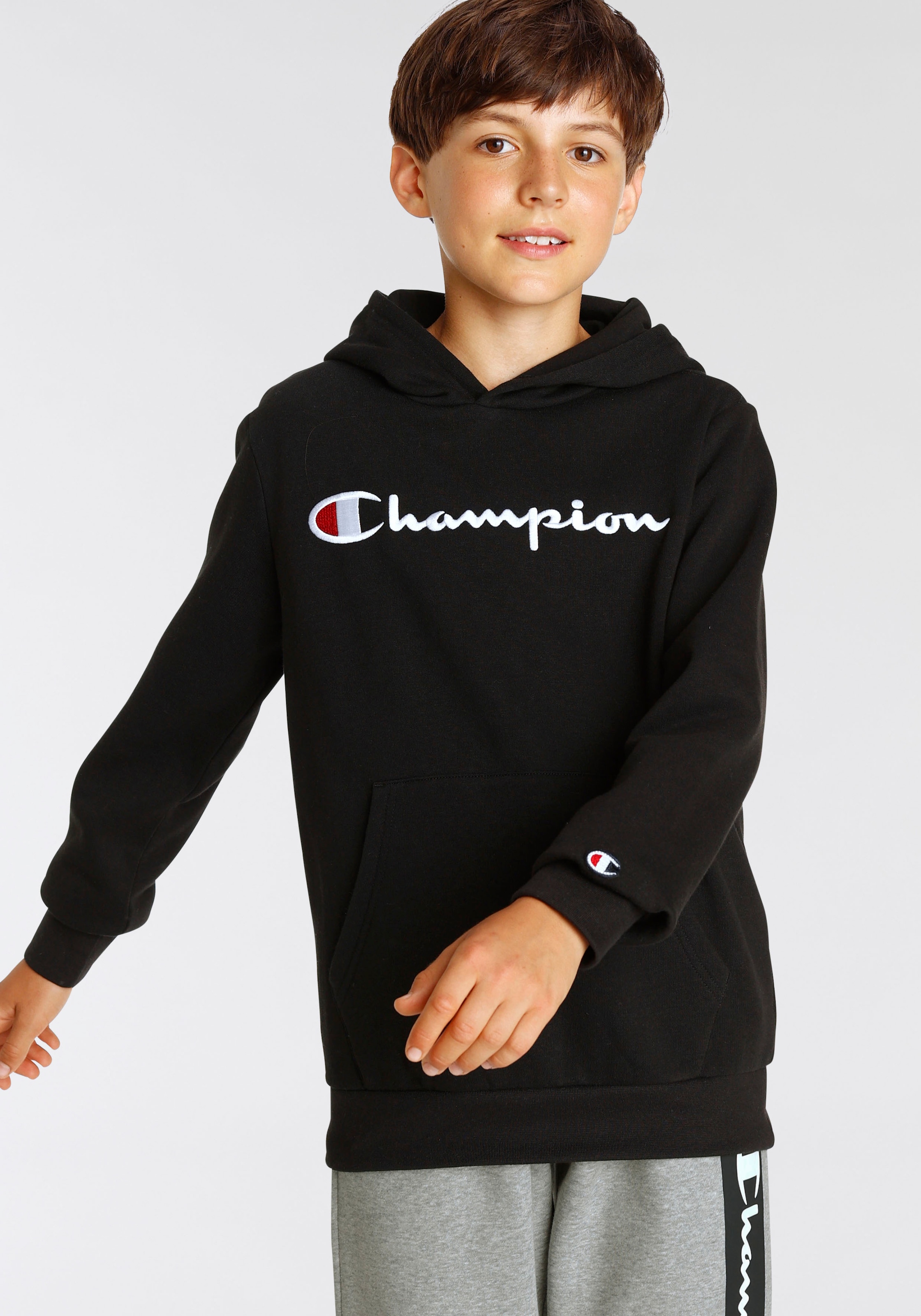 »Classic bestellen Sweatshirt Kinder« für large - Hooded Logo Sweatshirt online Champion