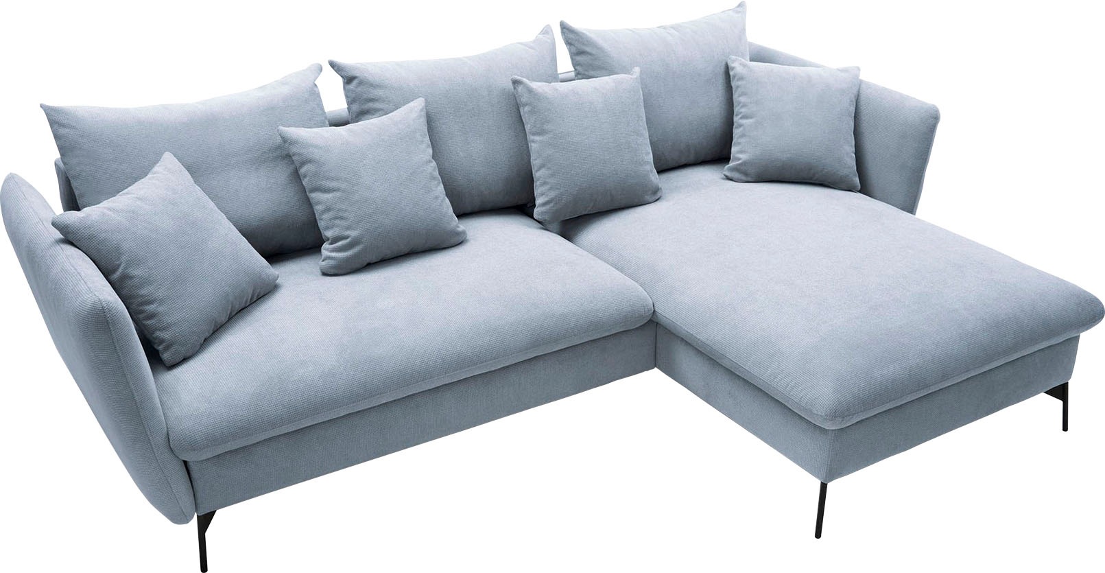 andas Ecksofa »LIVORNO,258 cm, L-Form,«, Schlaffunktion u. Bettkasten (139/224cm), Samt, Struktur, Webstoff