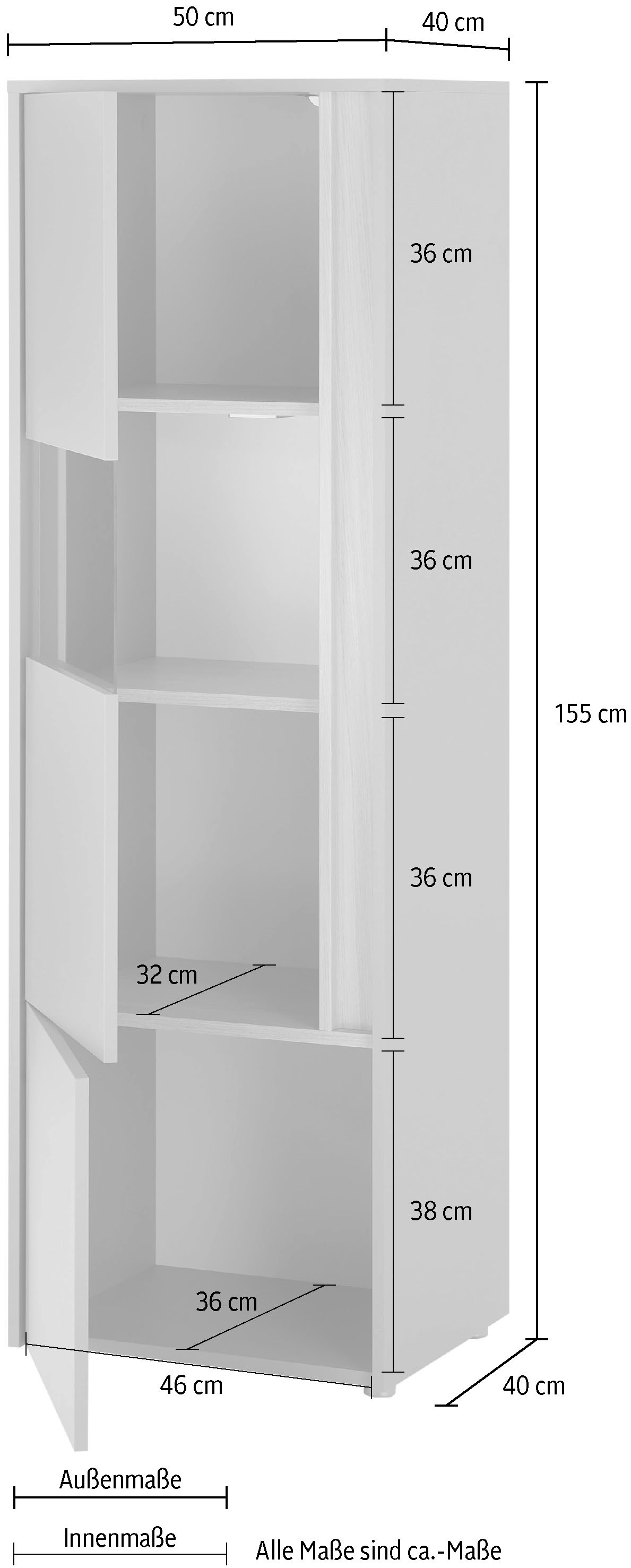 INOSIGN Vitrine »City/Giron, moderner Hochschrank, Glasvitrine«, zeitlos, modern, ausreichend Stauraum, vielseitig einsetzbar