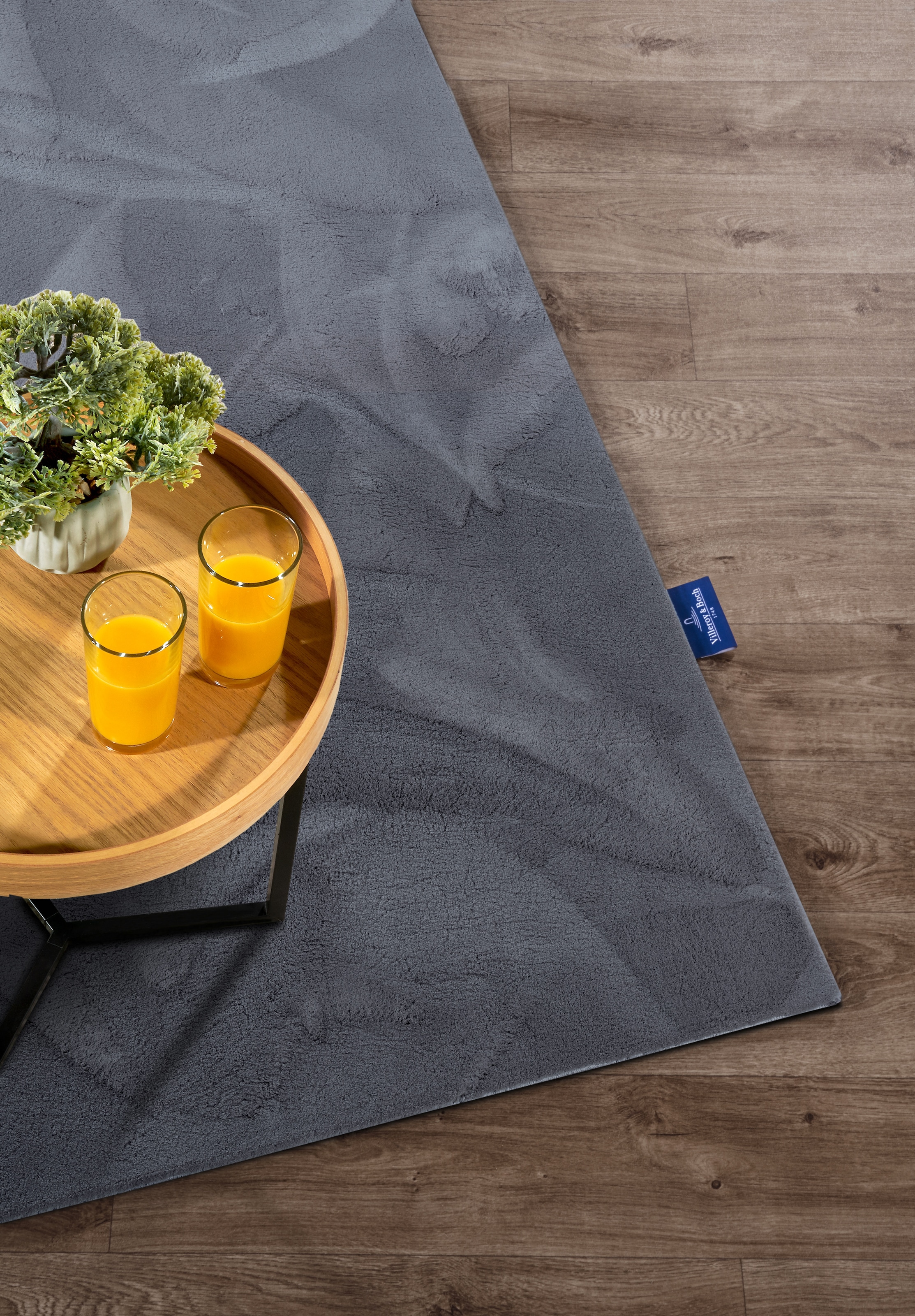 Villeroy & Boch Teppich »Leon«, rechteckig, 15 mm Höhe, Langflor, Shaggy, uni, flauschig weich, glänzend, Kaninchenfell Haptik