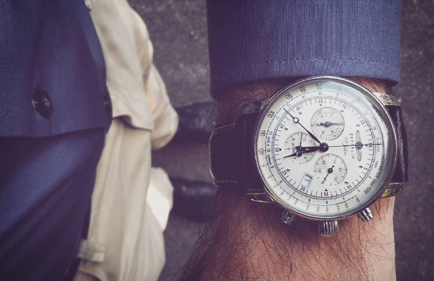 ZEPPELIN Chronograph »100 Jahre« Armbanduhr, Quarzuhr, Herrenuhr, Datum, Stoppfunktion, Made in Germany