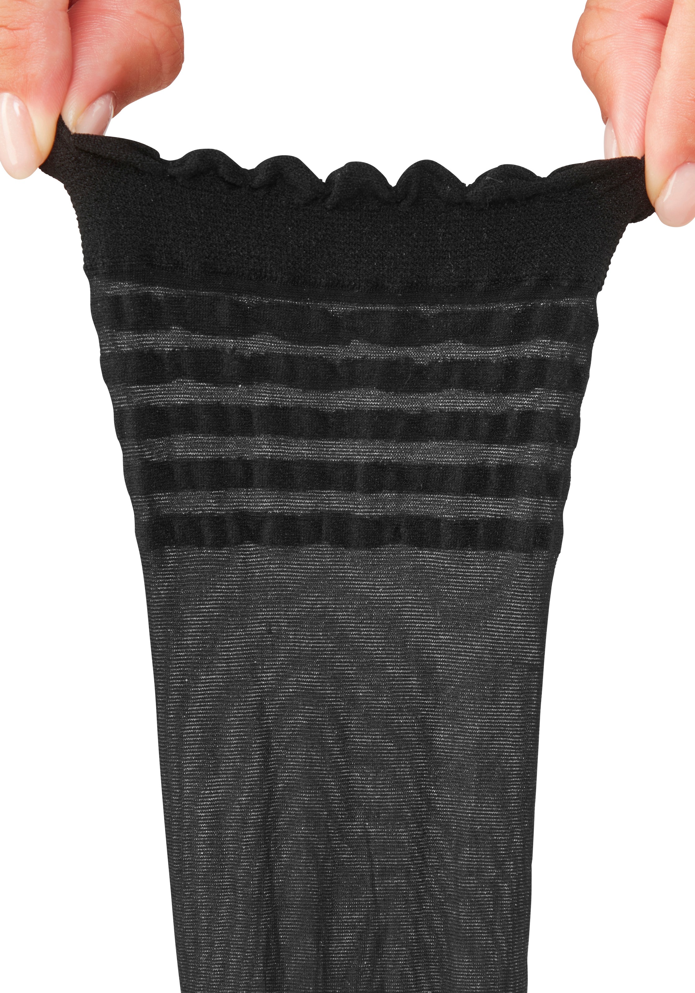 Vivance Feinsöckchen »Transparente Nylon Socken, Damen Feinstrümpfe, für Alltag und Büro« 20 DEN Packung, 2 Paar tlg. mit Streifen Design