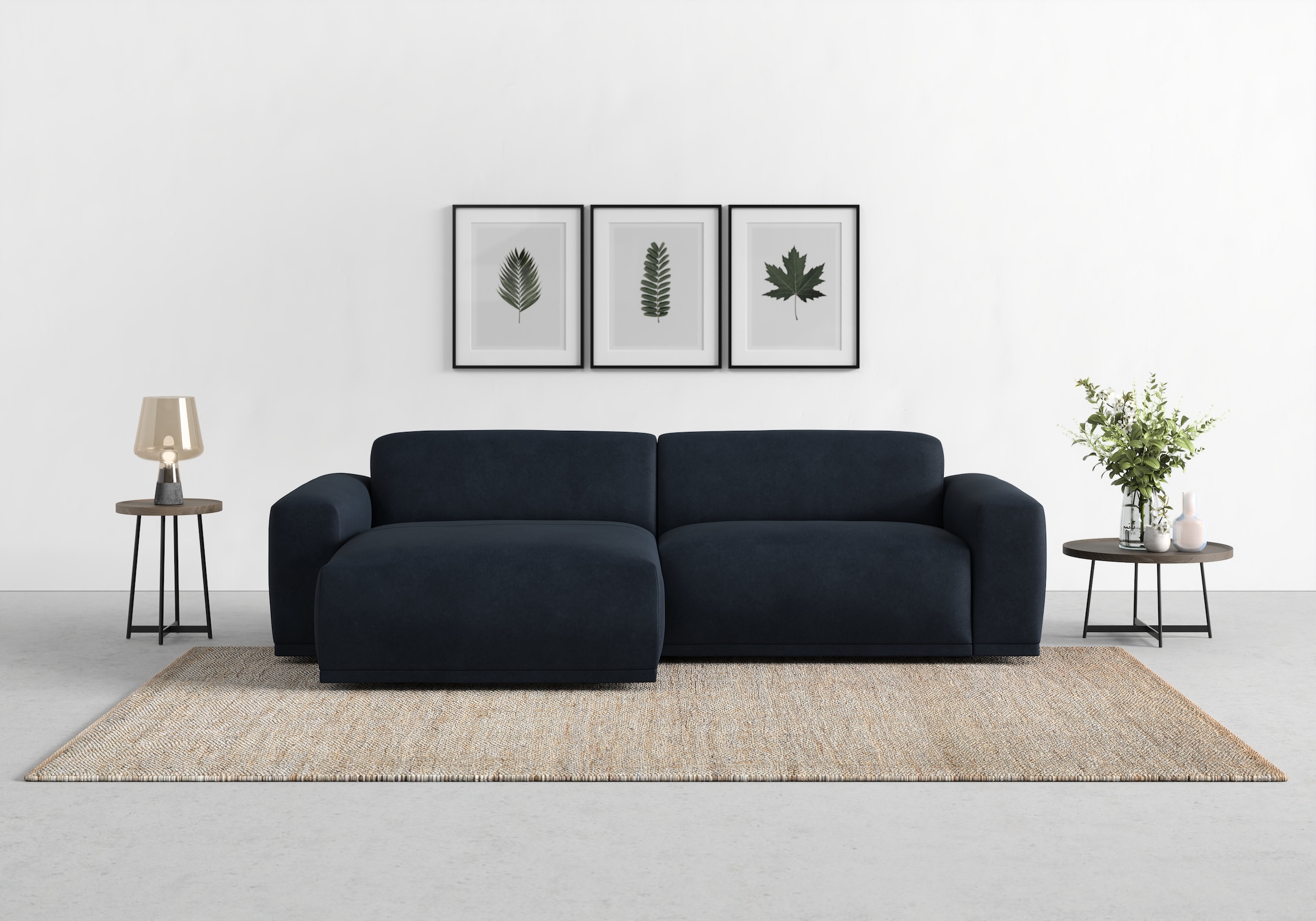 TRENDMANUFAKTUR Ecksofa »Braga, mit hochwertigem Kaltschaum, L-Form, in Cord erhältlich«, (2 St.), modernes Sofa, Couch mit hohem Sitzkomfort, 255/72/160 cm (B/H/T)