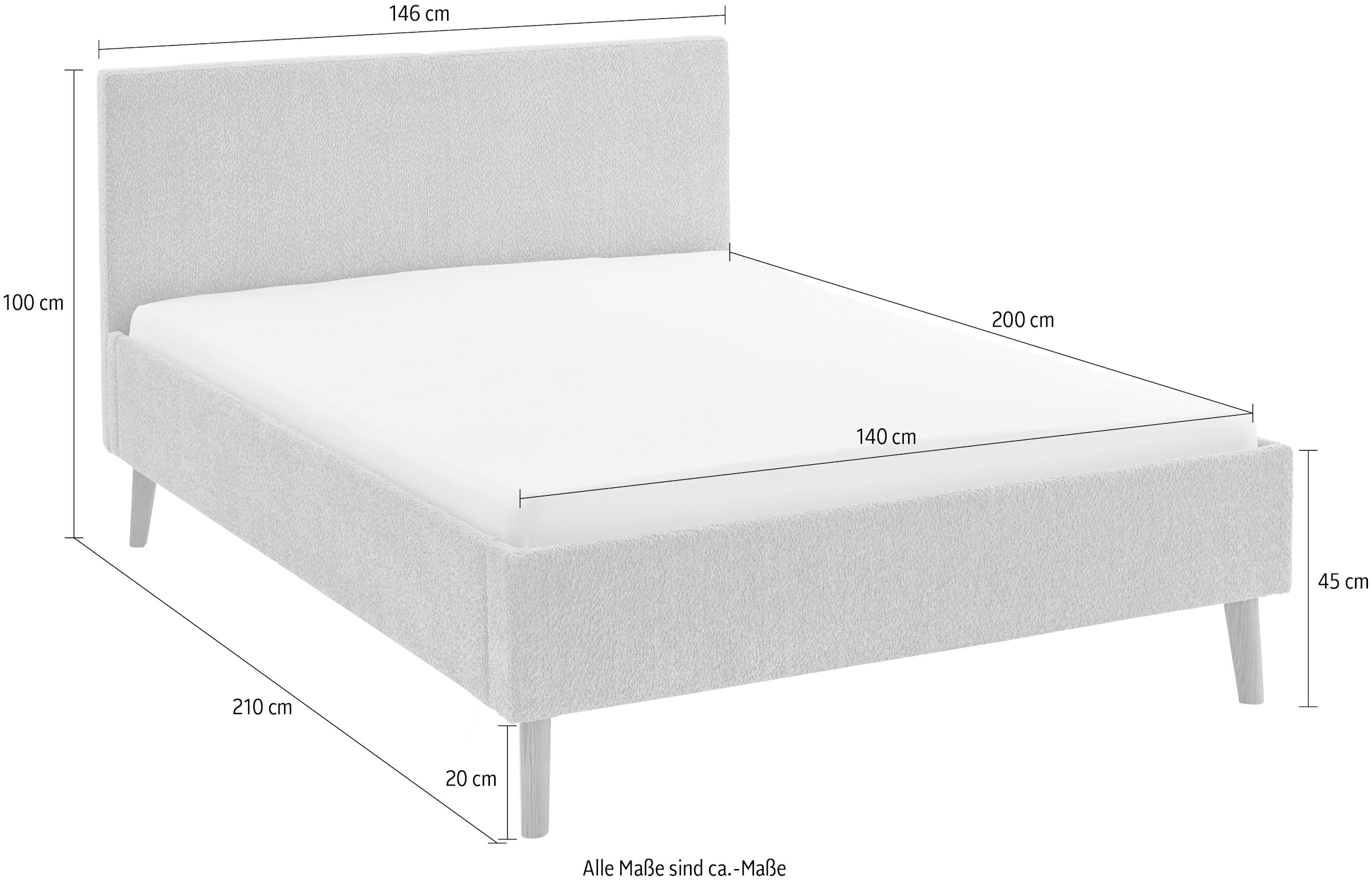 meise.möbel Polsterbett »Kreta«, erhältlich in den Breiten 140 & 180cm