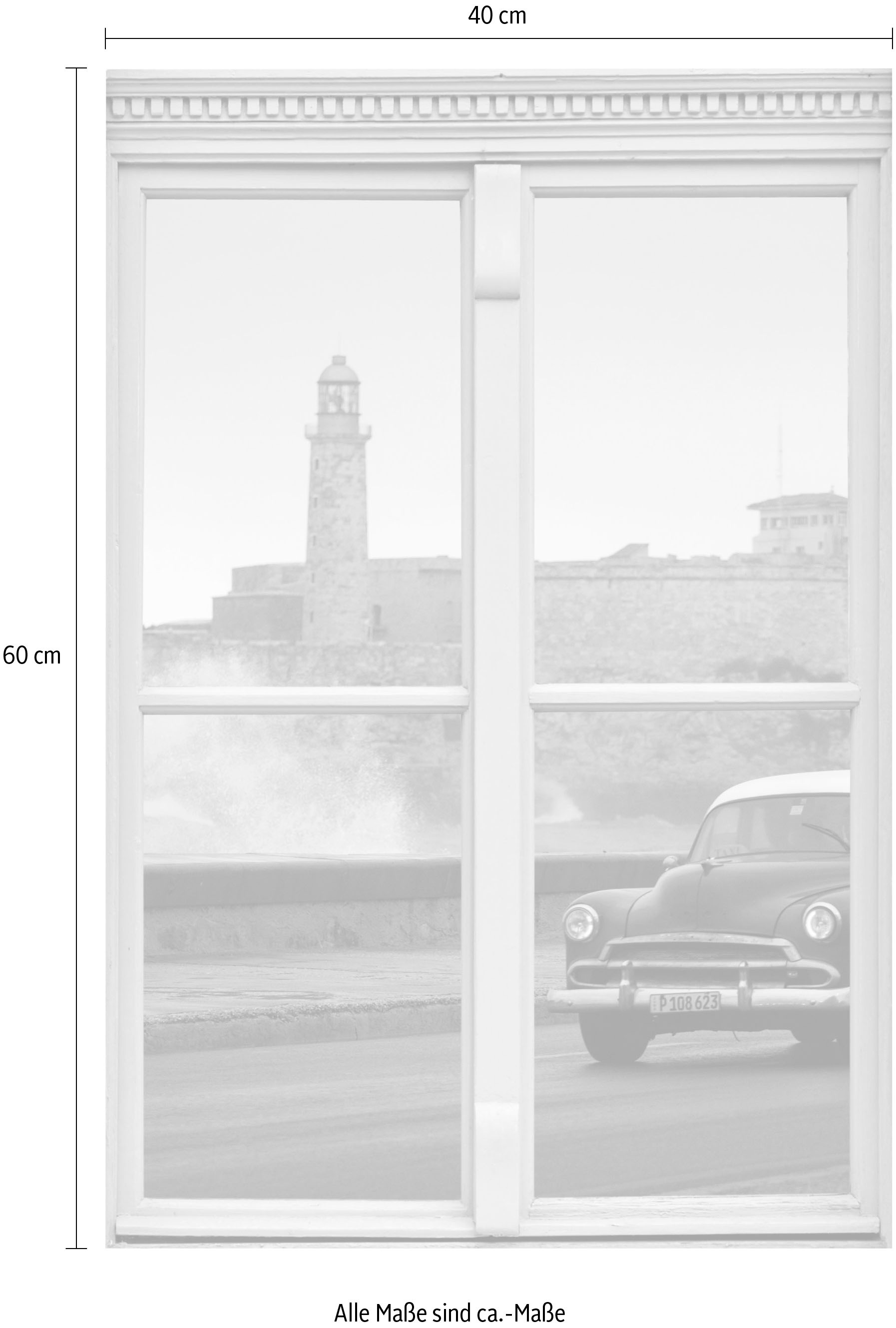 queence Wandsticker »Auto«, Wandsticker, Wandbild, selbstklebend, 3D, Fenster