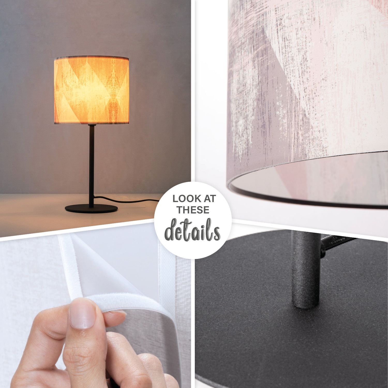 Paco Home Tischleuchte »Mero 102«, 1 flammig, Leuchtmittel E14 | ohne Leuchtmittel, Nacht Schreib âˆ…18cm Pastell Vintage Höhe 36,5 E14