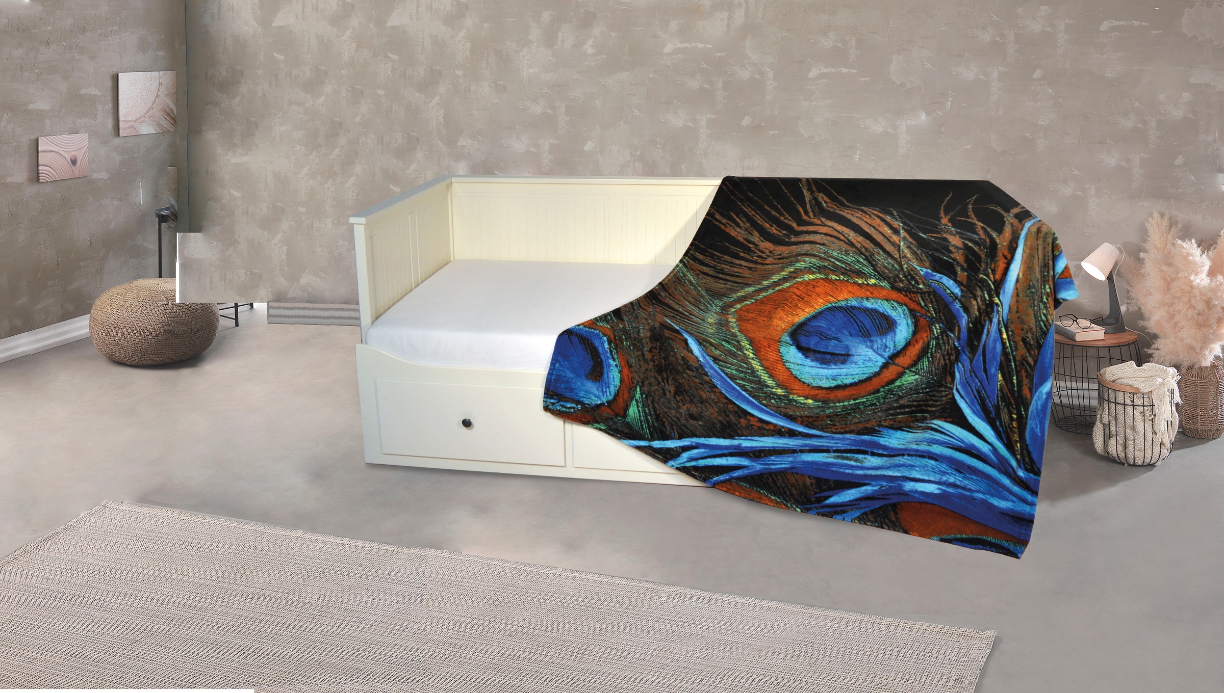 KiNZLER Wohndecke »Mikrofaser Fotodruck "Pfau"« günstig online kaufen