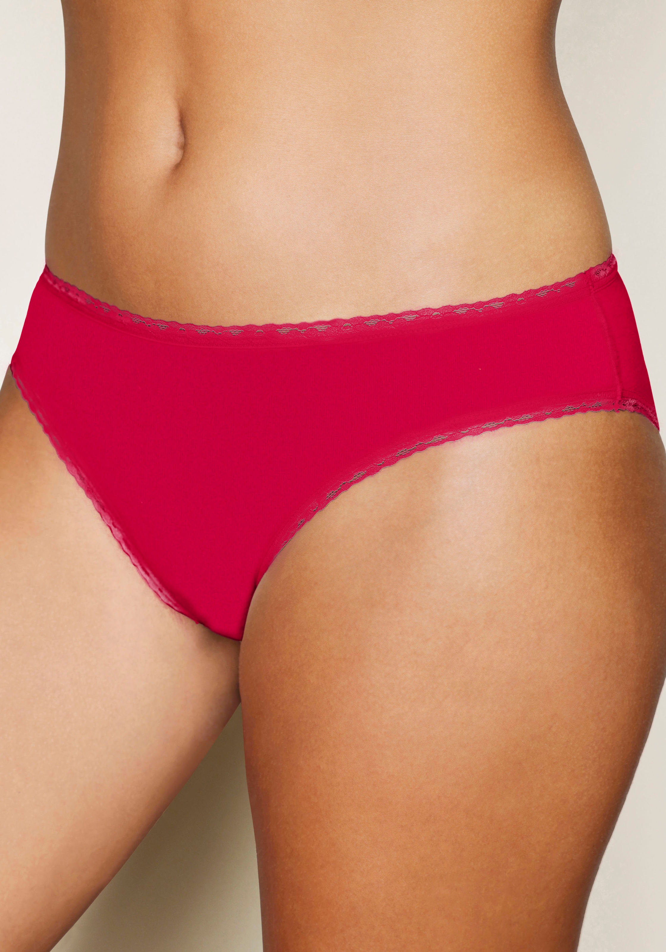 LASCANA Jazz-Pants Slips, (5er-Pack), mit süßen Herzchen-Prints und aus elastischer Baumwoll-Qualität