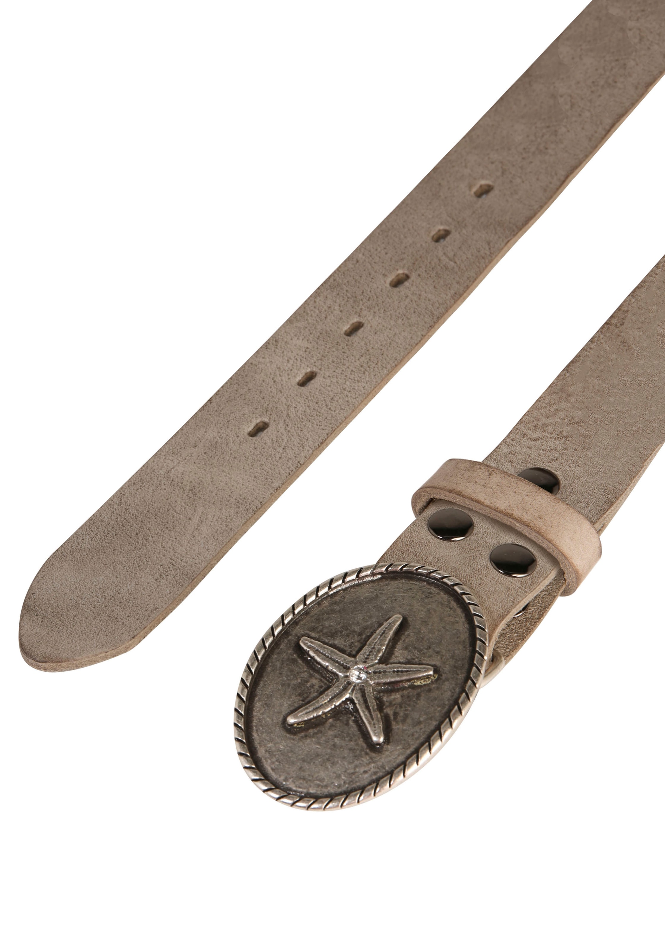 Rettungsring Gürtel Ledergürtel Schließe »Seestern Oval Silber Mit Swarovski-Kristall Veredelt«