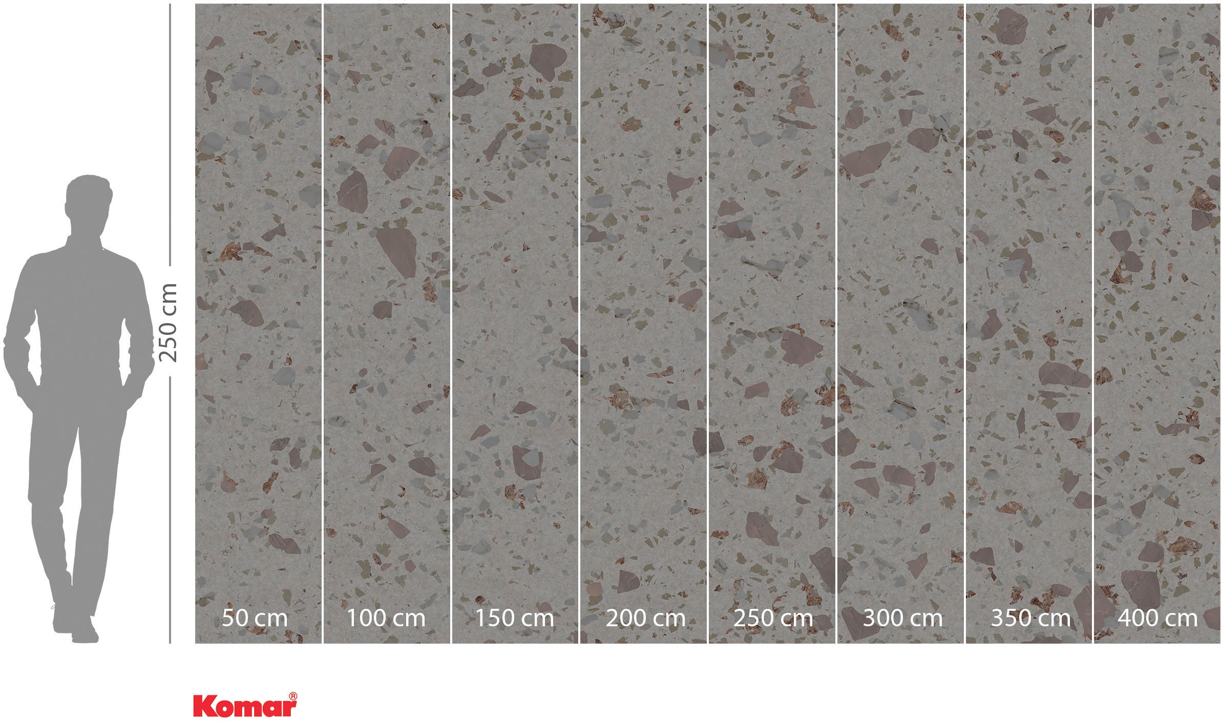 Komar Vliestapete »Digitaldruck Vlies - Tasteful Terrazzo - Größe 400 x 250 cm«, bedruckt, Wohnzimmer, Schlafzimmer