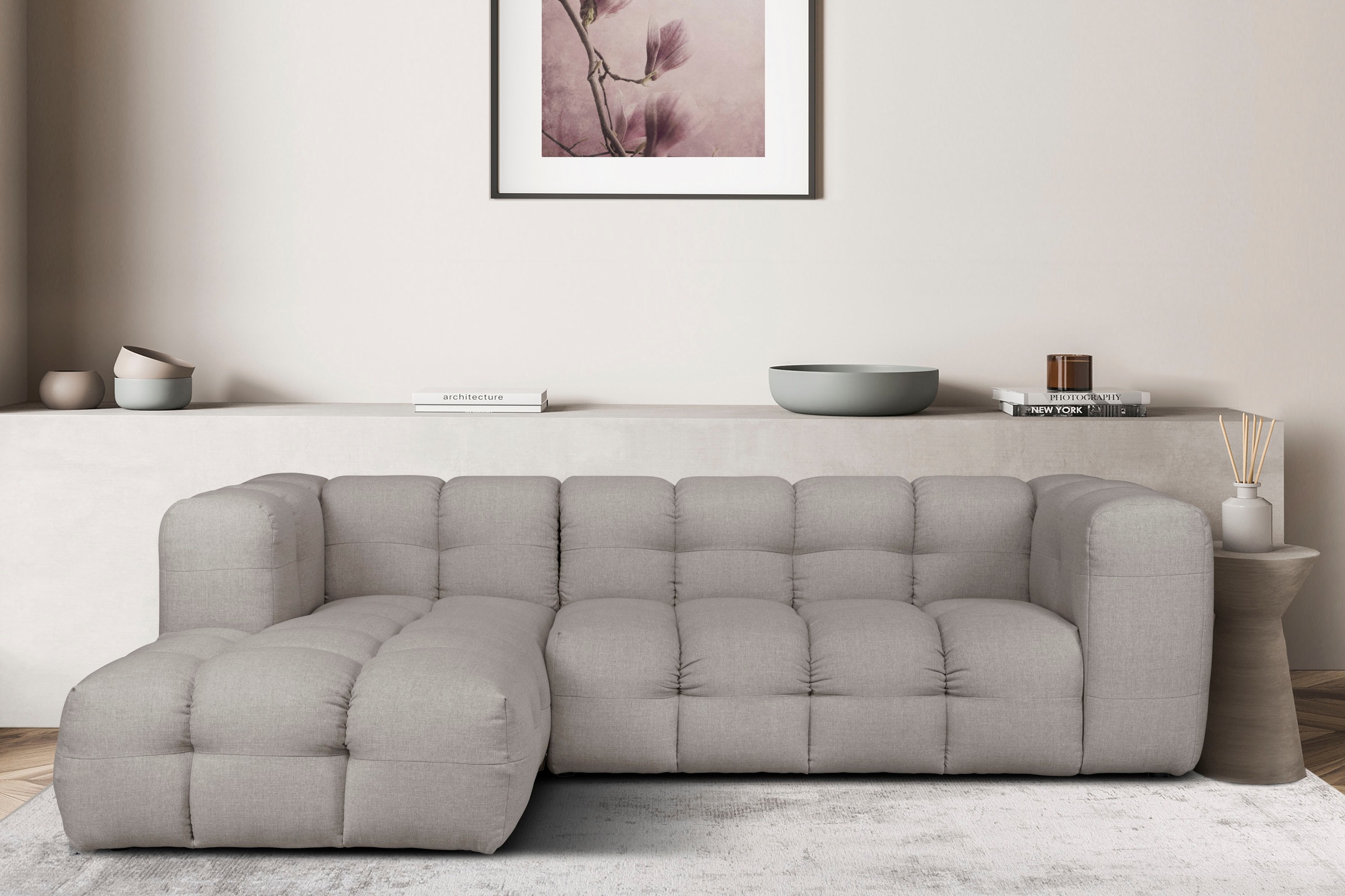 LeGer Home by Lena Gercke Ecksofa »TALISHA L-Form Designersofa, moderne Steppung, B/T/H: 276/178/75 cm«, aufwendig gepolstert, hoher Sitzkomfort