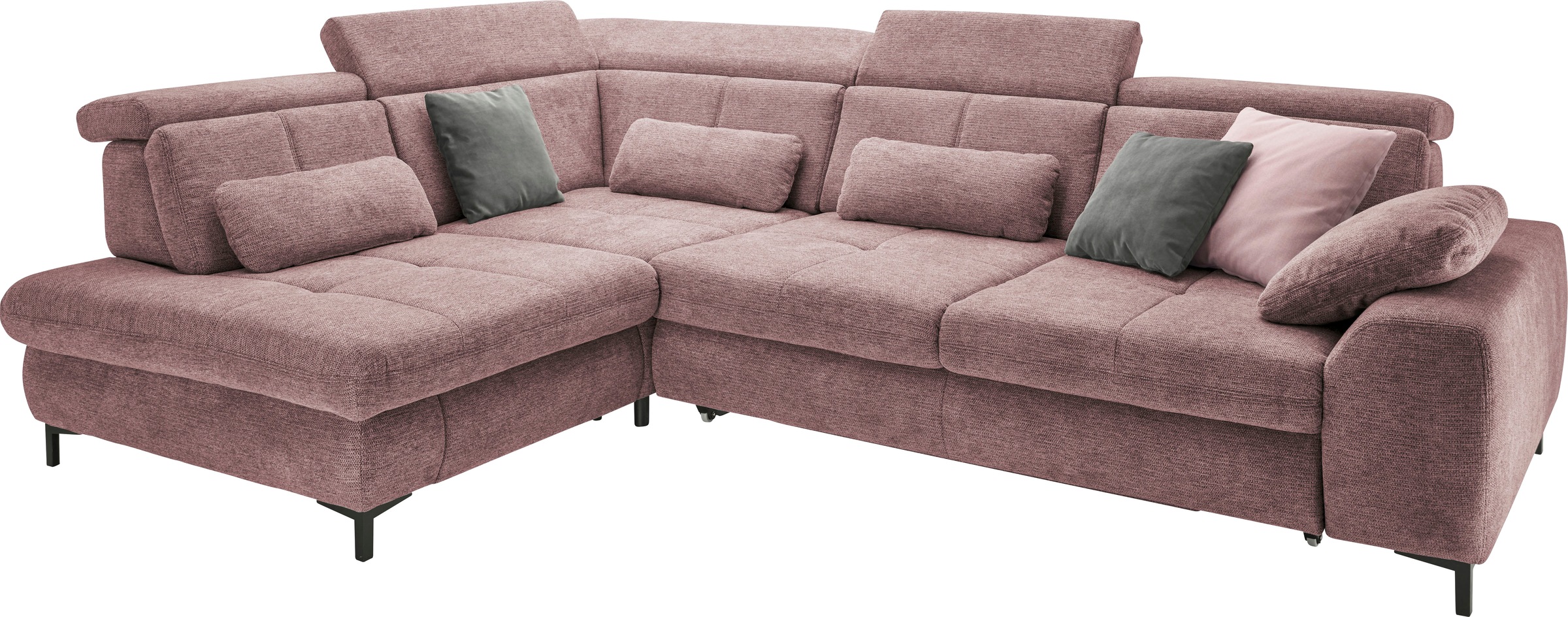 set one by Musterring Ecksofa »SO 3400, Komfortsitzhöhe 47cm oder 49cm, inkl. Sitztiefenverstellung«, verschiedene Funktionen, Kaltschaumpolsterung, Stellmaße 220 x 317 cm