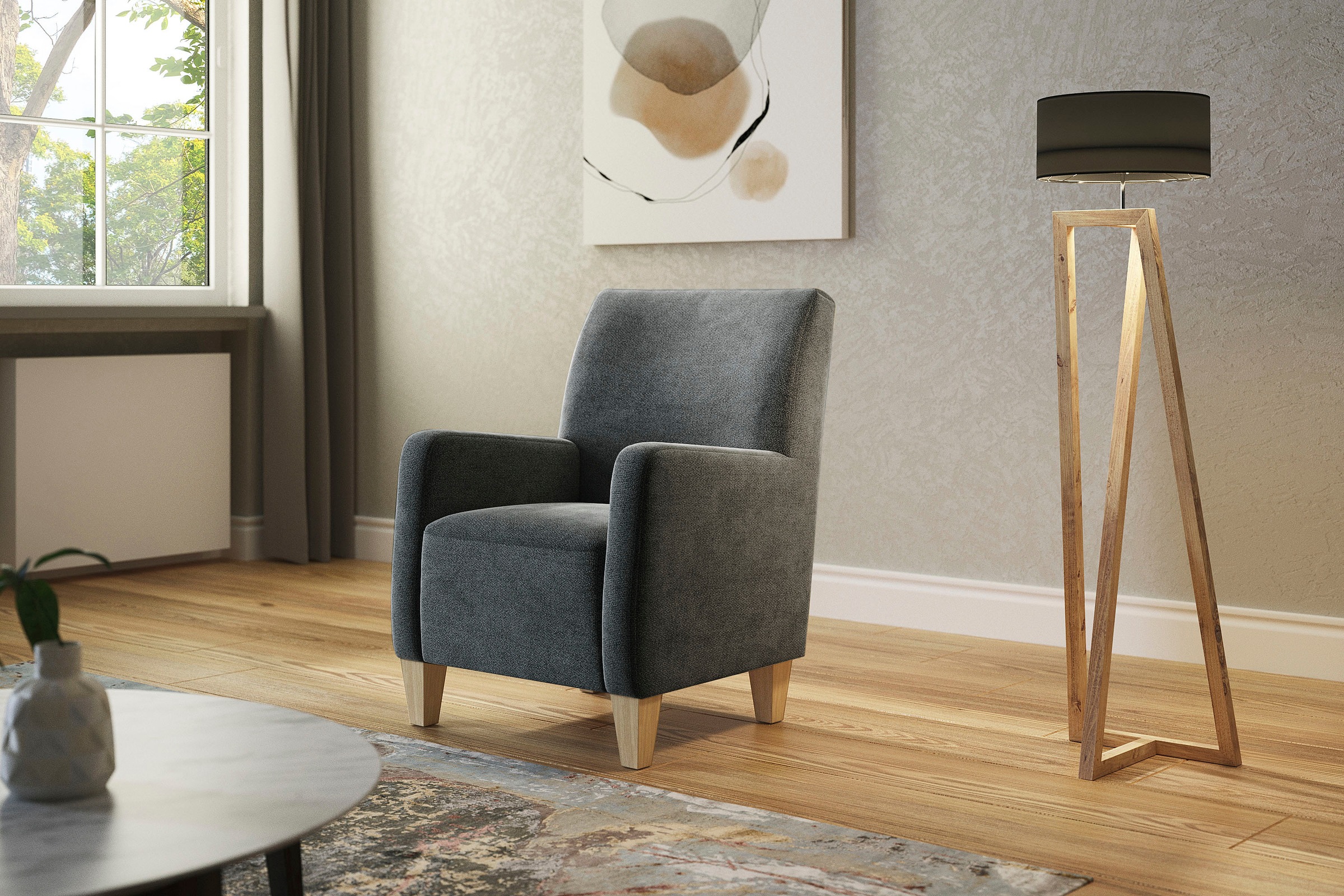 Home affaire Sessel »Viva«, mit Federkern, mit Buchefüßen günstig online kaufen