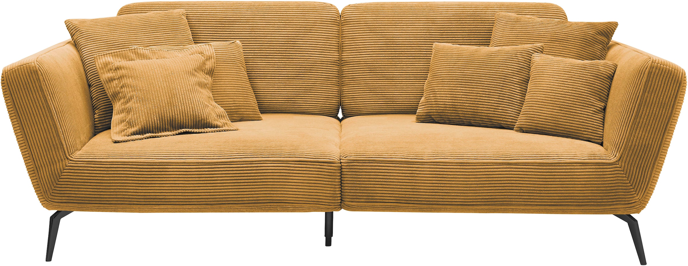 set one by Musterring Big-Sofa »SO 4500 Mega-Sofa, mega bequem, hochwertig verarbeitet«, Füße schwarz matt, wahlweise mit Kopfstütze, Breite 260cm, in Cord