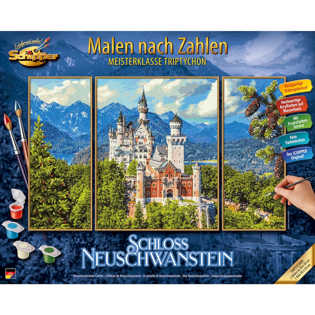 Schipper Malen nach Zahlen »Meisterklasse Triptychon - Schloss Neuschwanstein«
