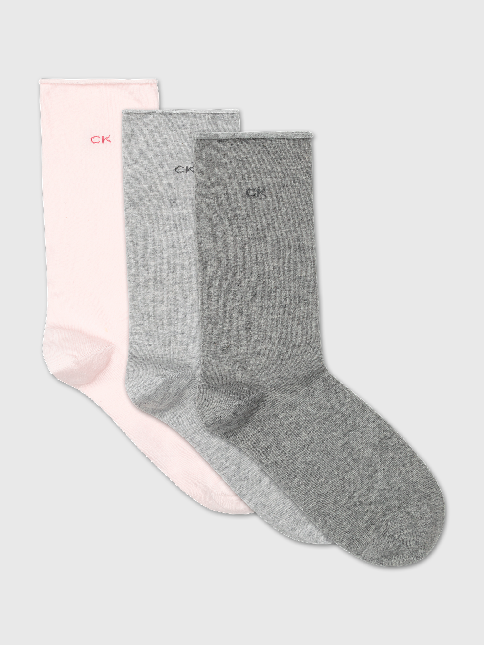 Calvin Klein Jeans Socken »CK WOMEN SOCK 3P ROLL TOP«, (3 Paar), Mit kleinem Rollrand, Einheitsgröße passend von Gr. 37-41
