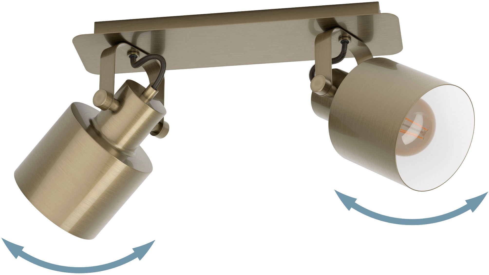 EGLO Deckenspot »SOUTHERY«, Leuchtmittel E27 | ohne Leuchtmittel-ohne Leuchtmittel, Deckenspot in gold und weiß aus Stahl - exkl. E27 - 40W