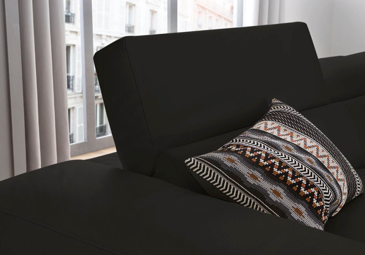 W.SCHILLIG Ecksofa »piedroo, Designsofa mit tollem Sitzkomfort, bequem und elegant, L-Form«, Kopfteilverstellung, wahlweise mit Sitztiefenverstellung, Breite 343cm