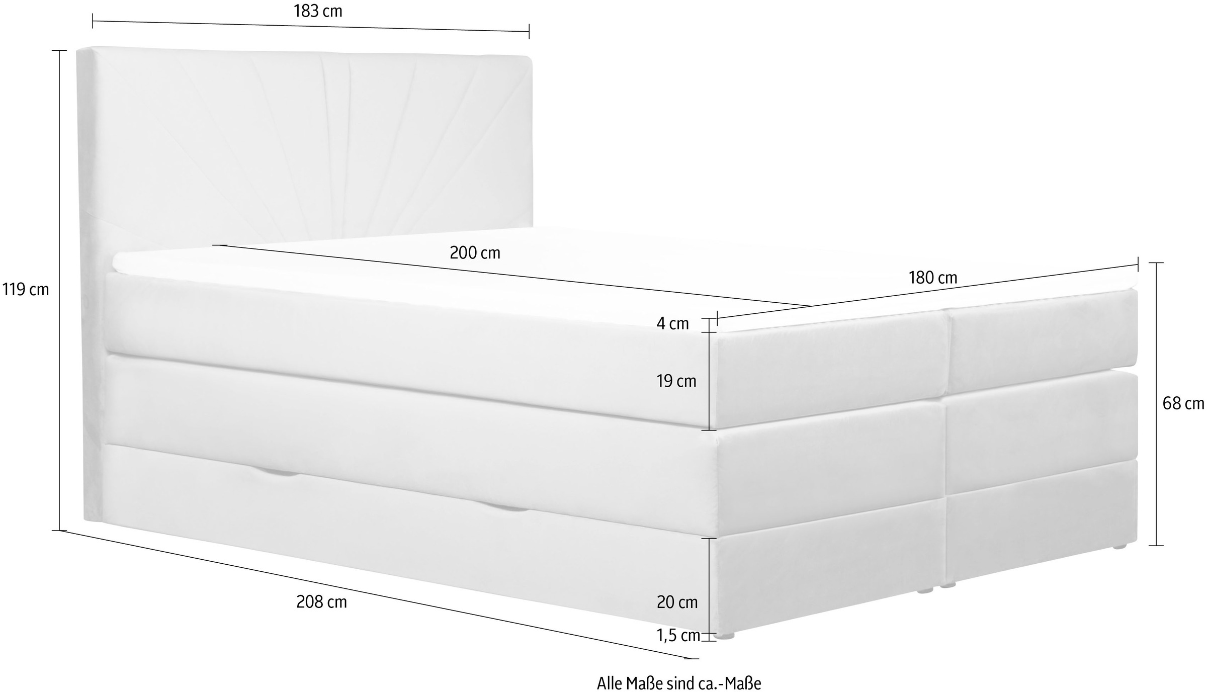 6. Bild von Leonique Boxspringbett »Rouen«, in 4 Breiten, 3 Härtegraden, incl. Topper und Bettkasten