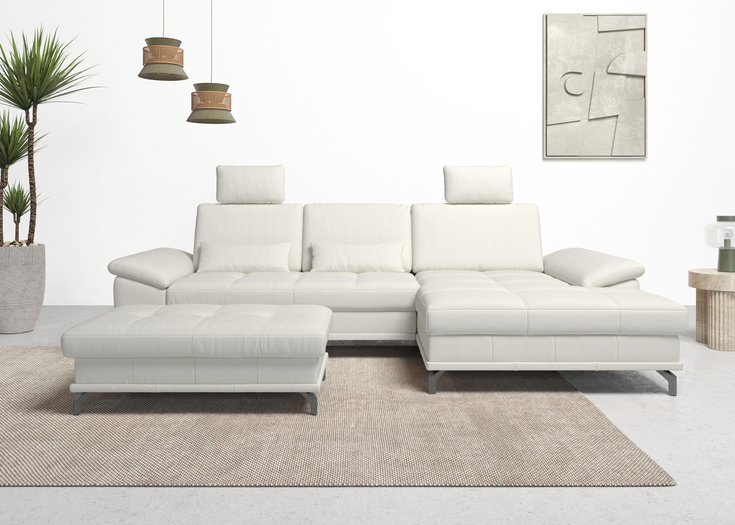 PLACES OF STYLE Ecksofa »Costello L-Form, B: 301 cm mit Sitztiefen-, Armtei günstig online kaufen