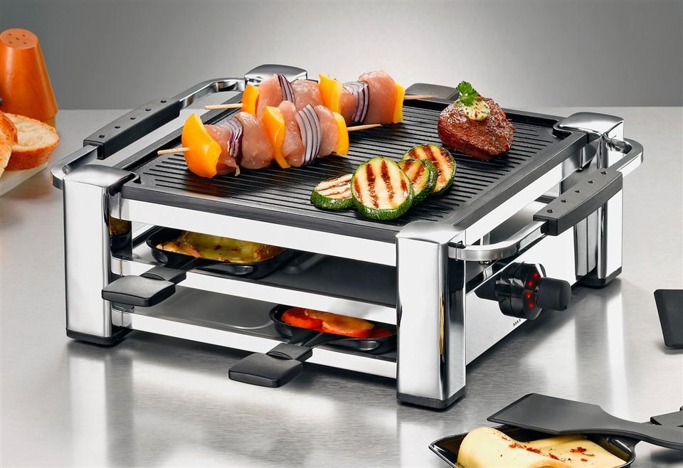 ROMMELSBACHER Raclette »RCC1000« 4 Stk. Raclettepfännchen 1.000 W chromfarben
