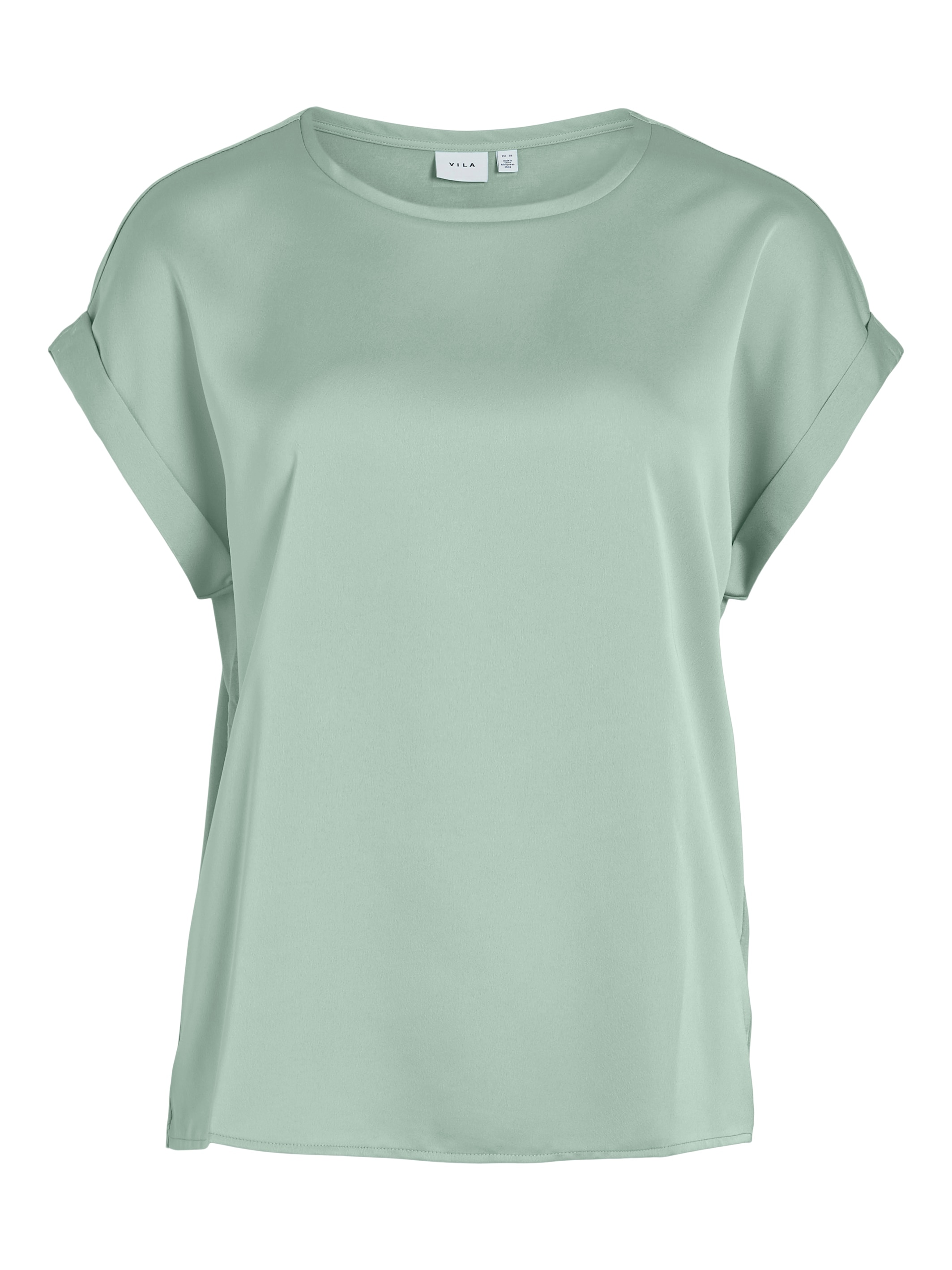 Vila Kurzarmshirt »VIELLETTE S/S SATIN TOP - NOOS«, Satin Optik