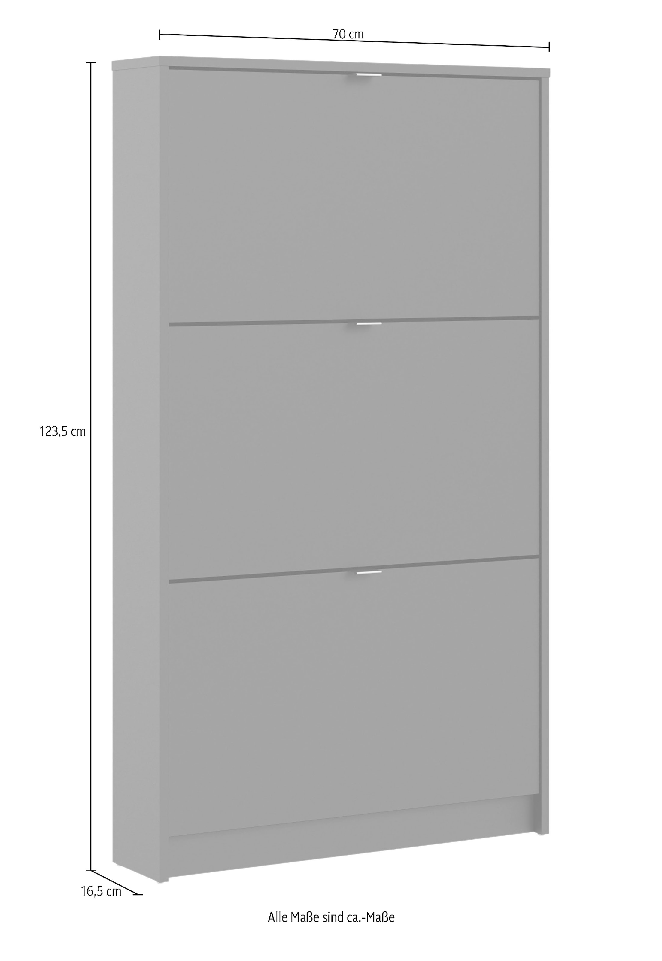 INOSIGN Schuhschrank »Shoes Schuhaufbewahrung, Schuhkommode, Schuhregal,«, mit drei Klappen, 1 Boden, Höhe 123 cm, ca. 9 Paar Schuhe
