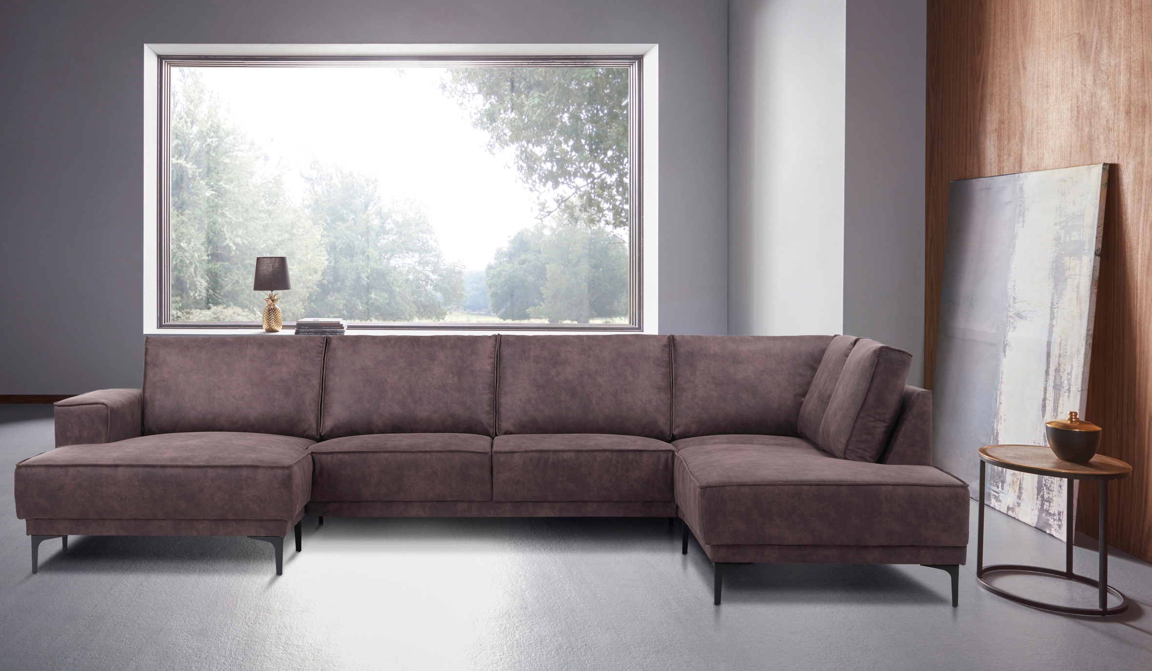 OTTO home Wohnlandschaft »XXL Sofa Oland, Struktur, Flachgewebe, Luxus-Micr günstig online kaufen