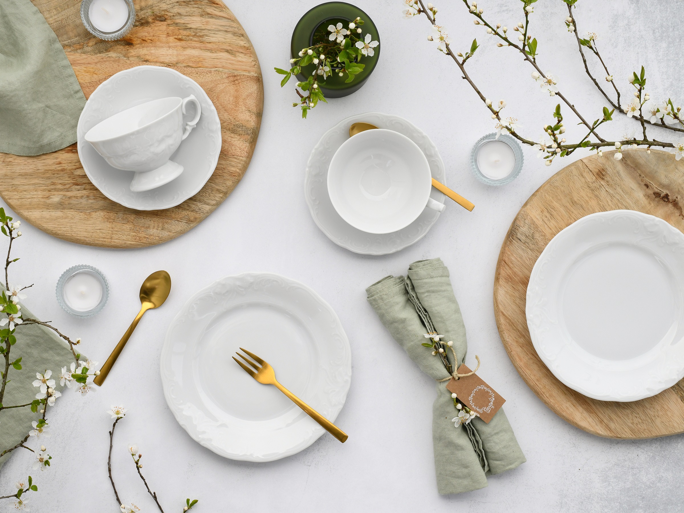 CreaTable Kaffeeservice »Frederike Weiss, Service 18-tlg.« Klassisch, Zeitlos