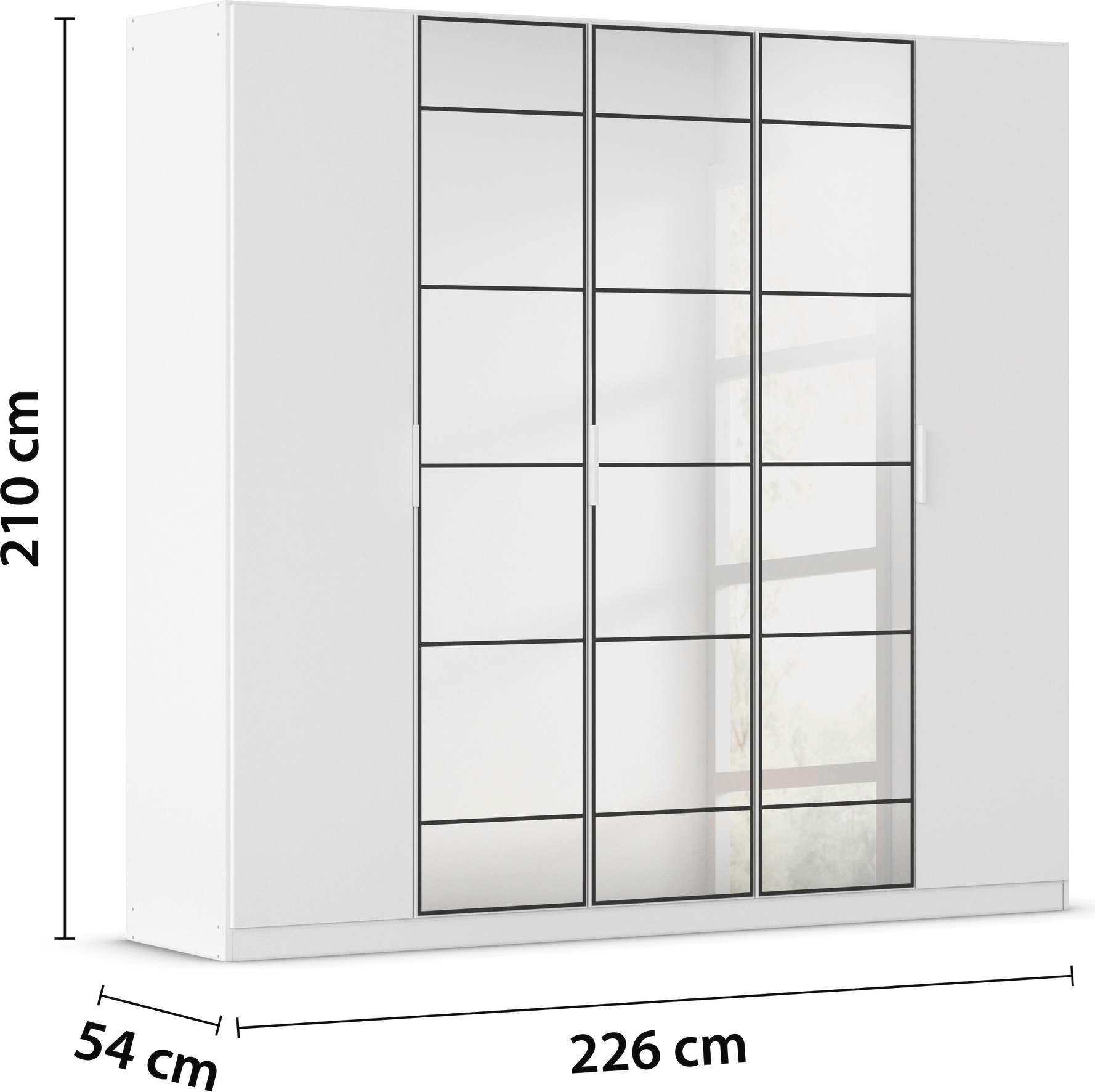 rauch Drehtürenschrank »Kleiderschrank Schrank Garderobe Schlafzimmerschrank ACERO«, Mitteltüren mit Spiegel in moderner Loft-Optik MADE IN GERMANY