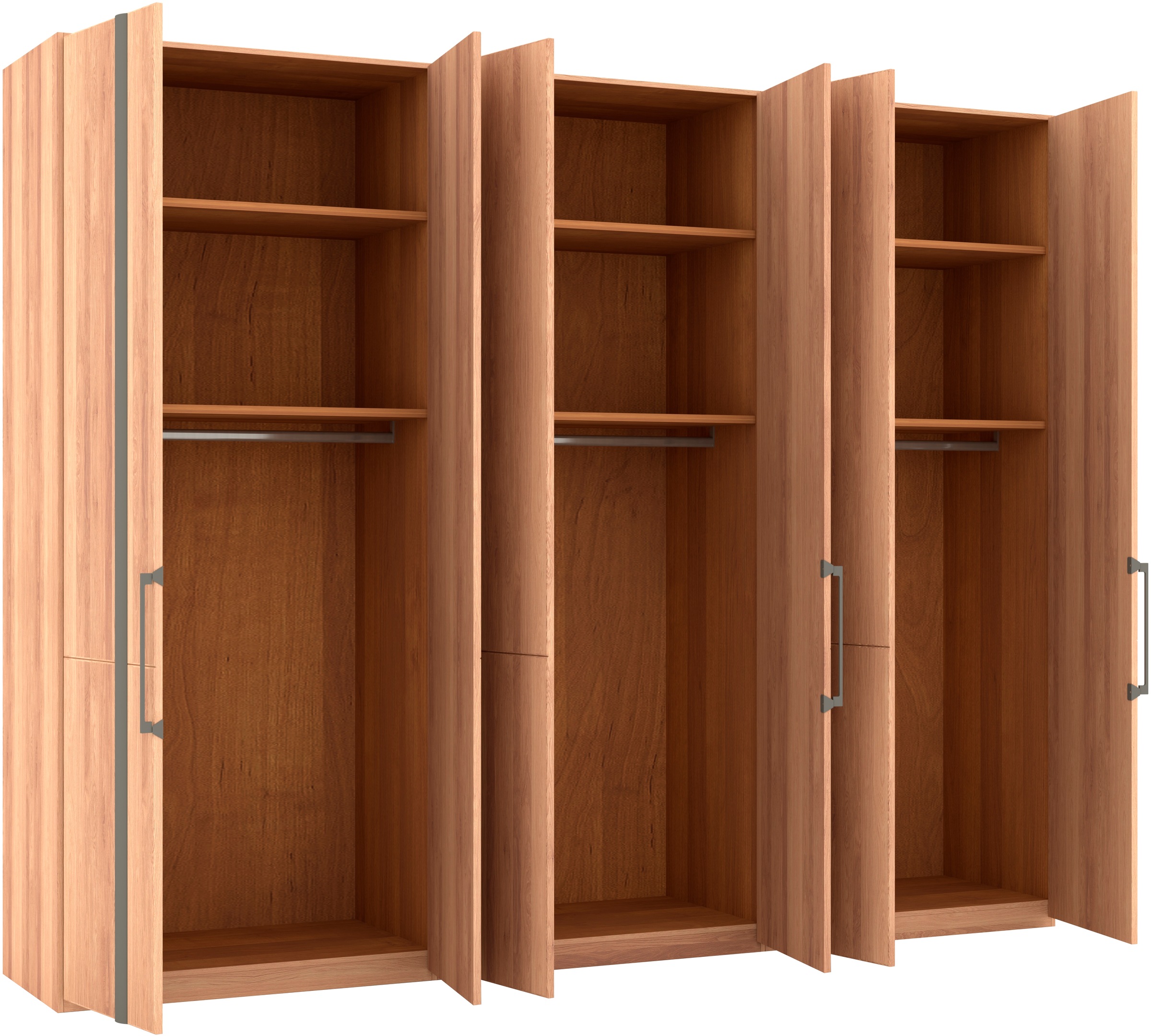 Musterring Drehtürenschrank »Sorrent, Kleiderschrank«, (mit Türdämpfern, in 5 Breiten & 2 Höhen, extra Böden, MADE IN GERMANY), Türen in Eiche massiv mit Absetzung in Schiefer, verschiedene Maße