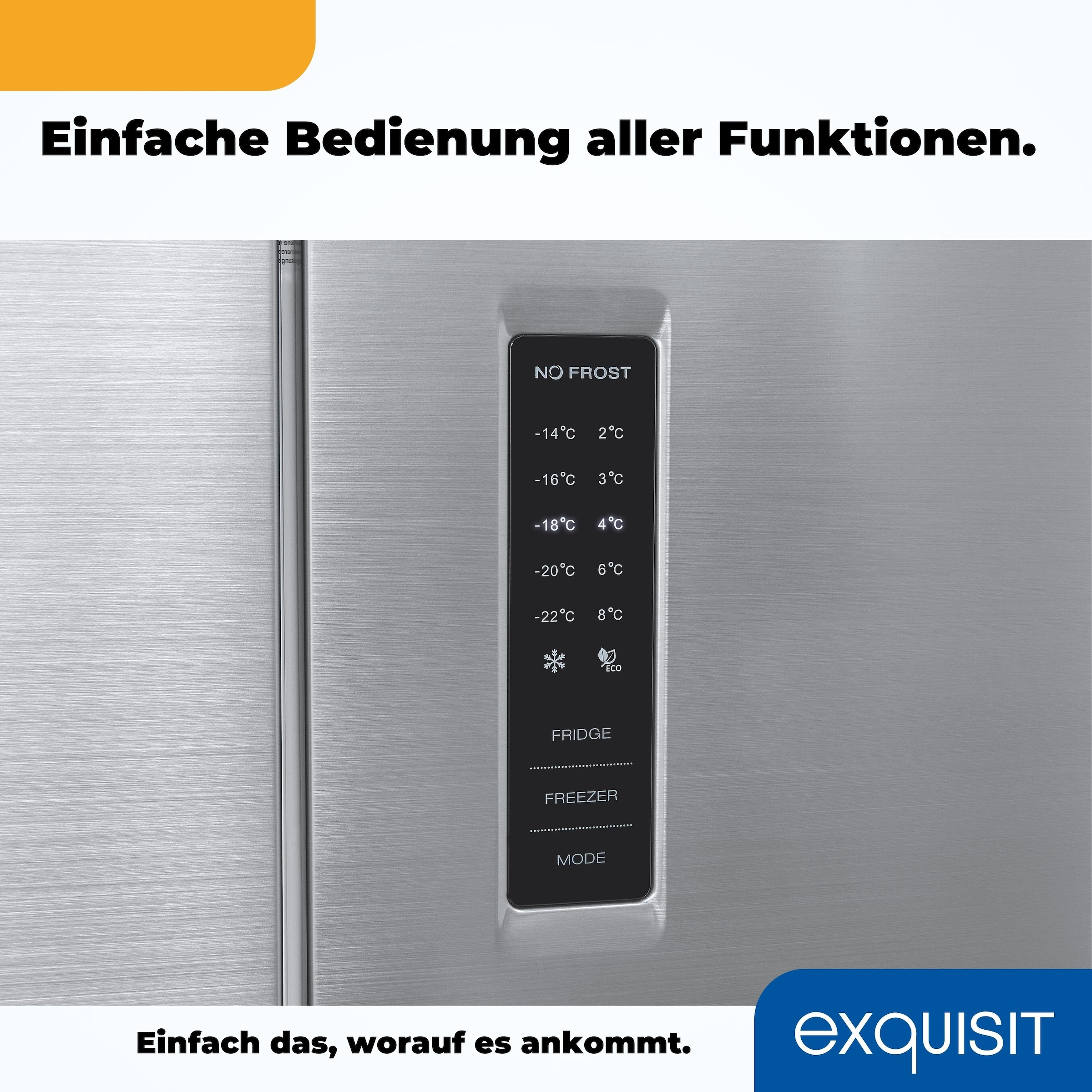 exquisit Multi Door »MD365-125-040D inoxlook« 180 cm hoch 79 cm breit