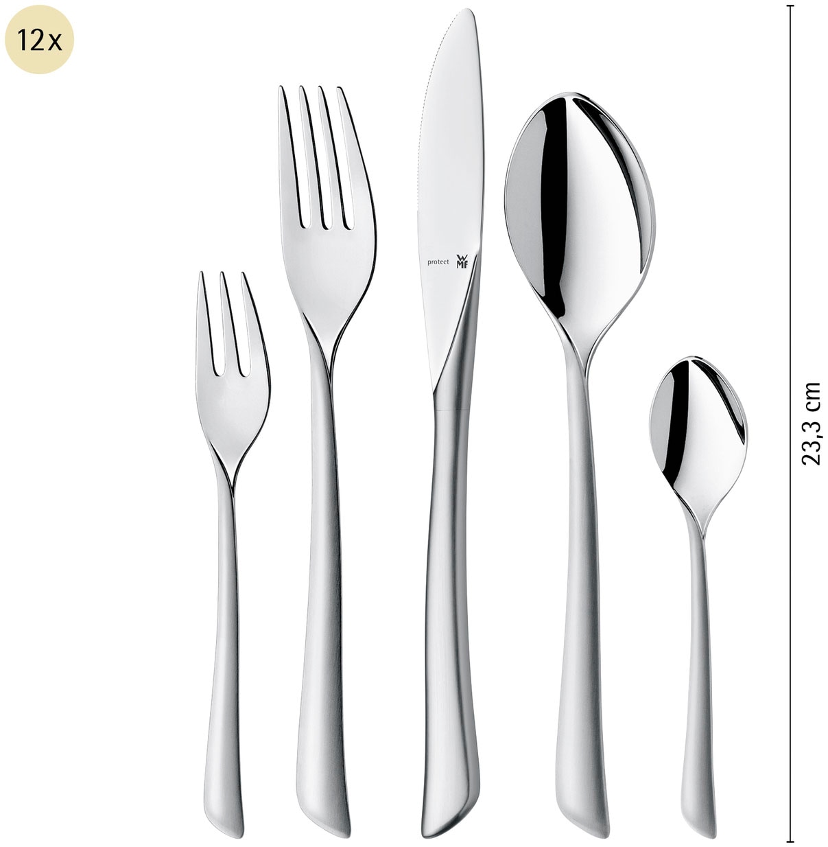 WMF Besteck-Set »Virgina«, (Set, 66 tlg.), ergonomisch, Cromargan protect