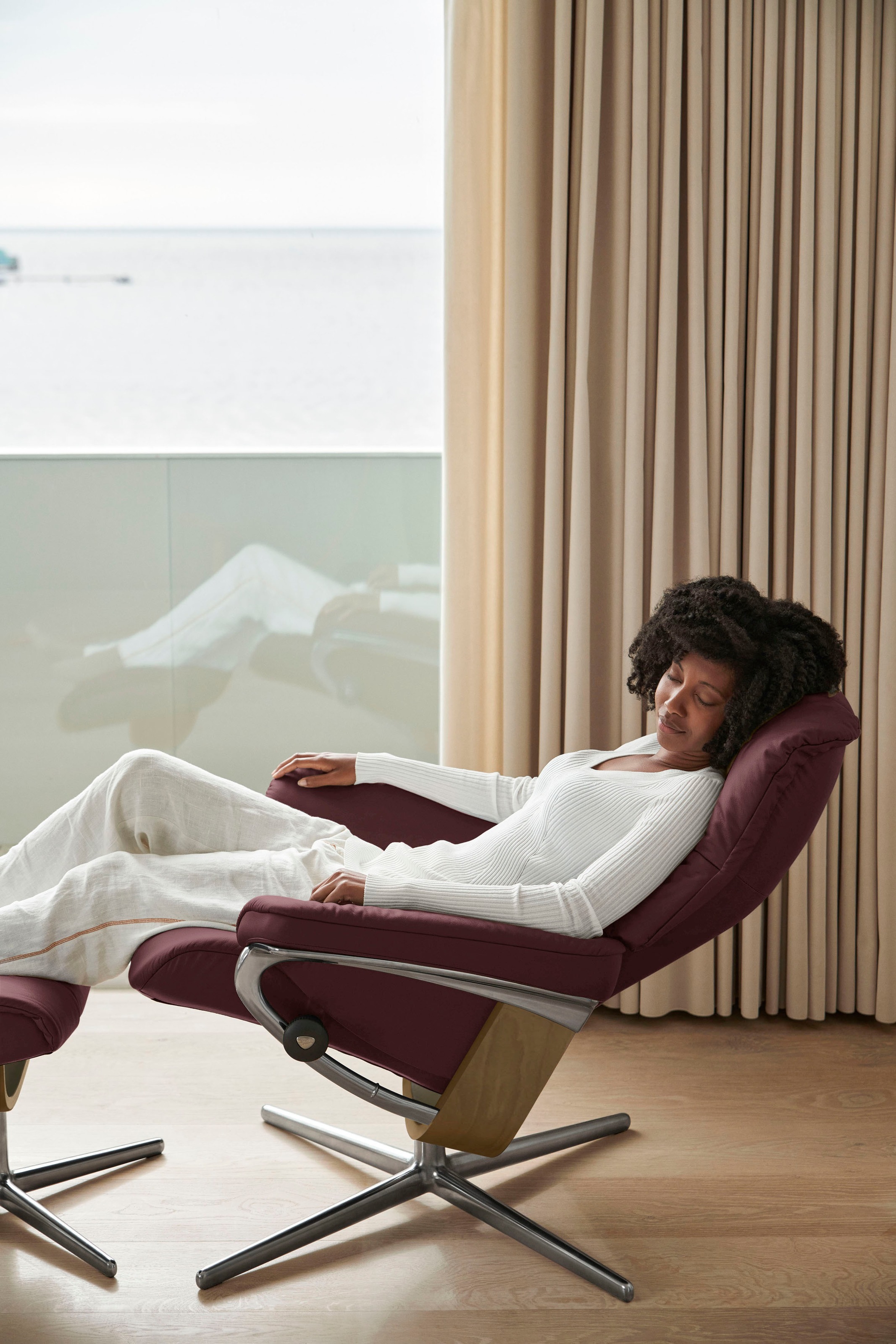 Stressless® Relaxsessel »Mayfair«, mit Cross Base, Größe S, M & L, Holzakzent Eiche