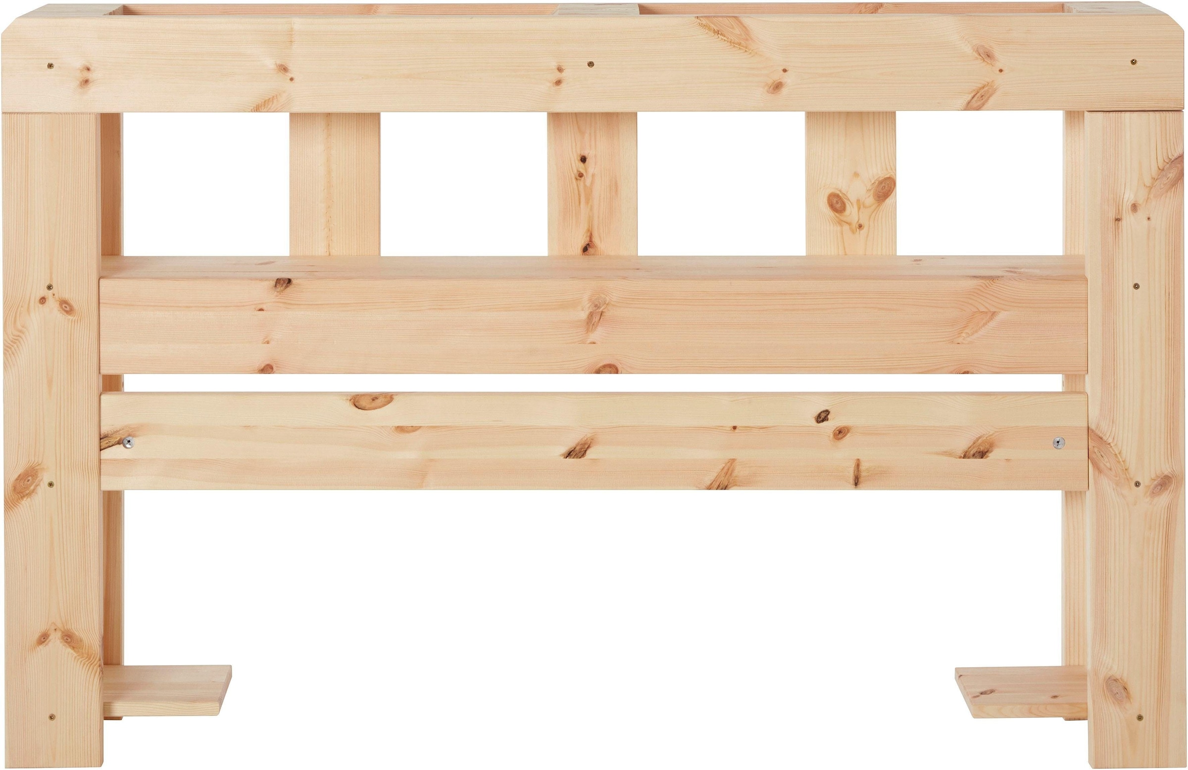 OTTO home Kopfteil »"ALASCO " Made in Europe, FSC® zertifiziertes Massivholz« für Palettenbett Alasco, aus Massivholz, mit 7 offenen Fächern