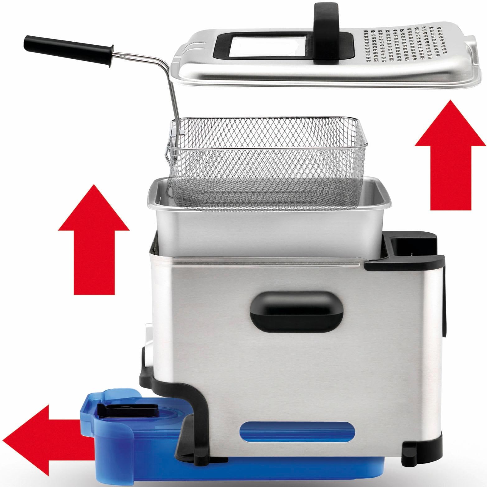 Tefal Kaltzonenfritteuse »Oleoclean Pro Inox & Design«, 2300 W, 1,2kg, herausnehmbarer Ölbehälter, automatische Ölfilterung, FR8040