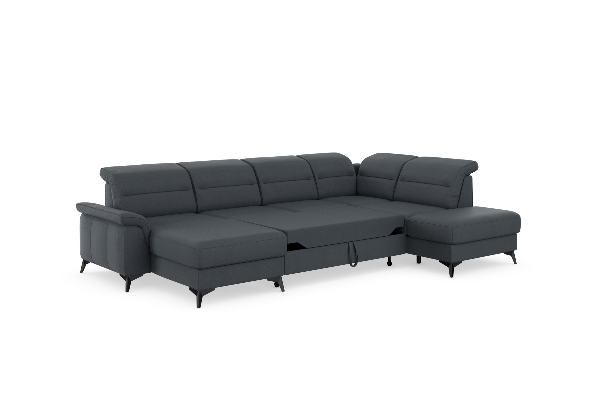 sit&more Wohnlandschaft »Sinatra U-Form«, optional mit Kopfteilverstellung und Armteilfunktion, Metallfüße