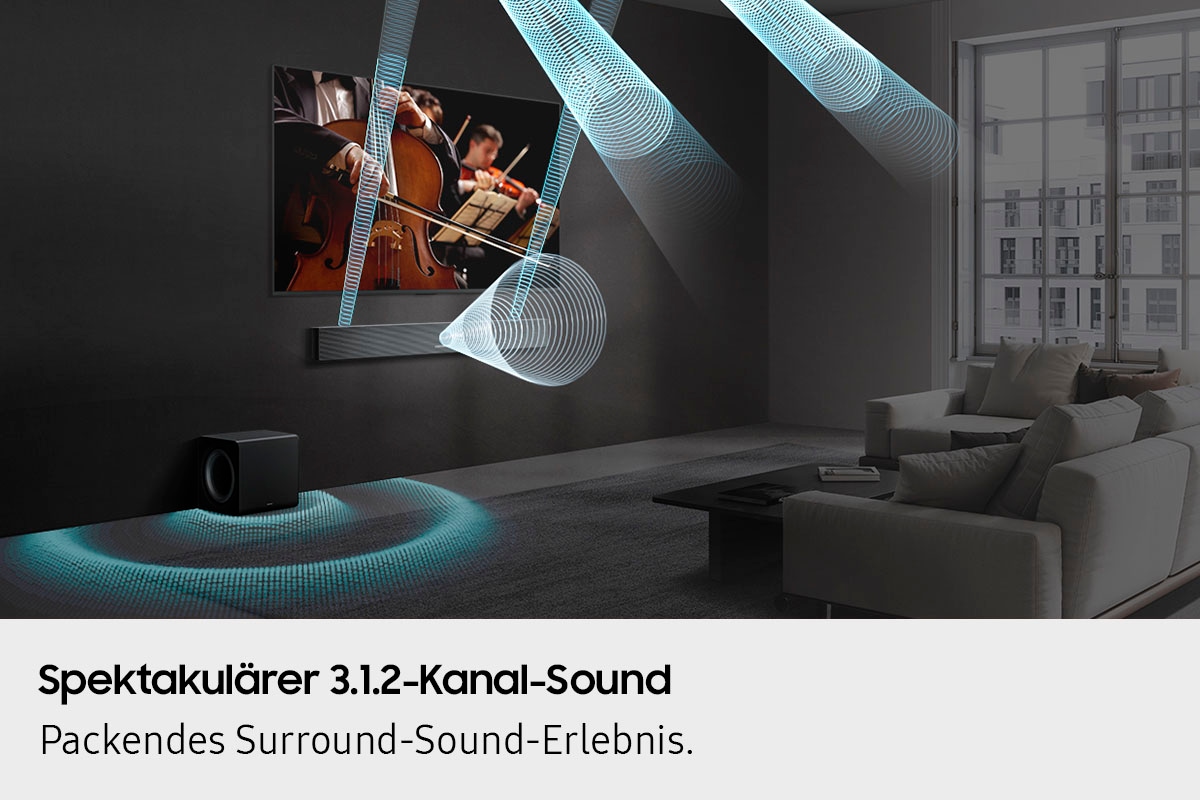 Samsung Soundbar »HW-QS710GF Q-Soundbar«, 3.1.2-Kanal Sound System, SpaceFit Sound Pro, Flexible Positionierung