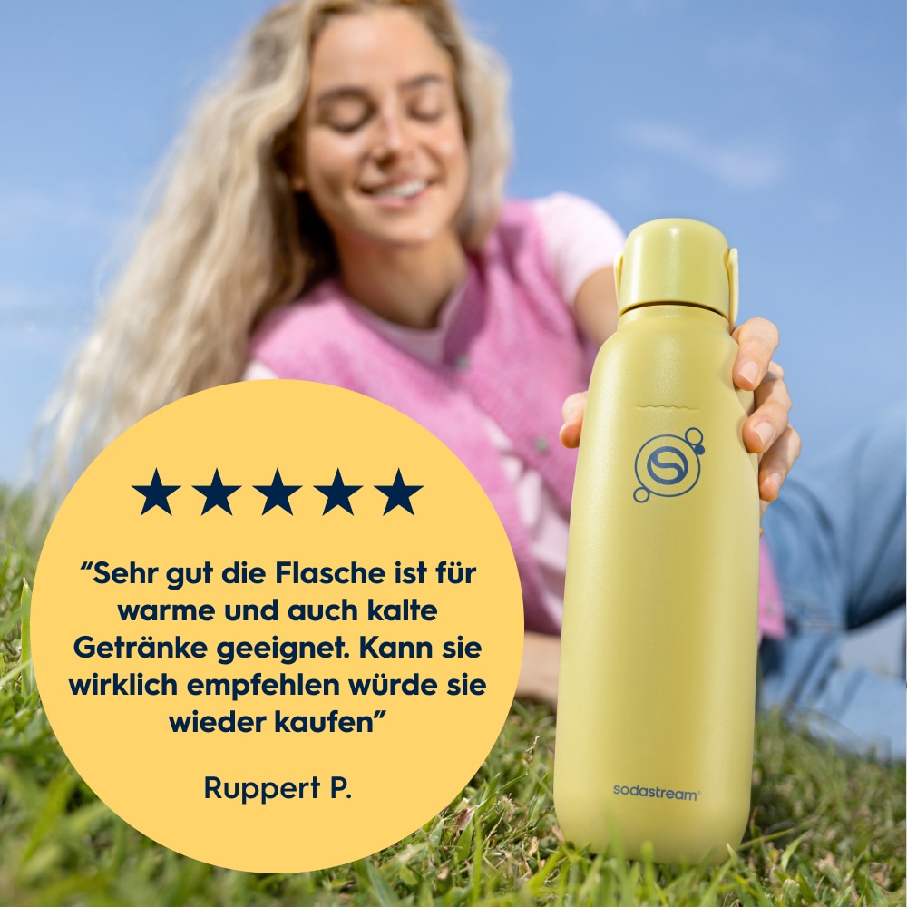 SodaStream Thermoflasche »Metallflasche Fizz&go COOL DWS, 0,9 l, Trinkflasche« kompatibel mit SodaStream DUO, E-DUO, TERRA, ART & ENSO Wassersprudler