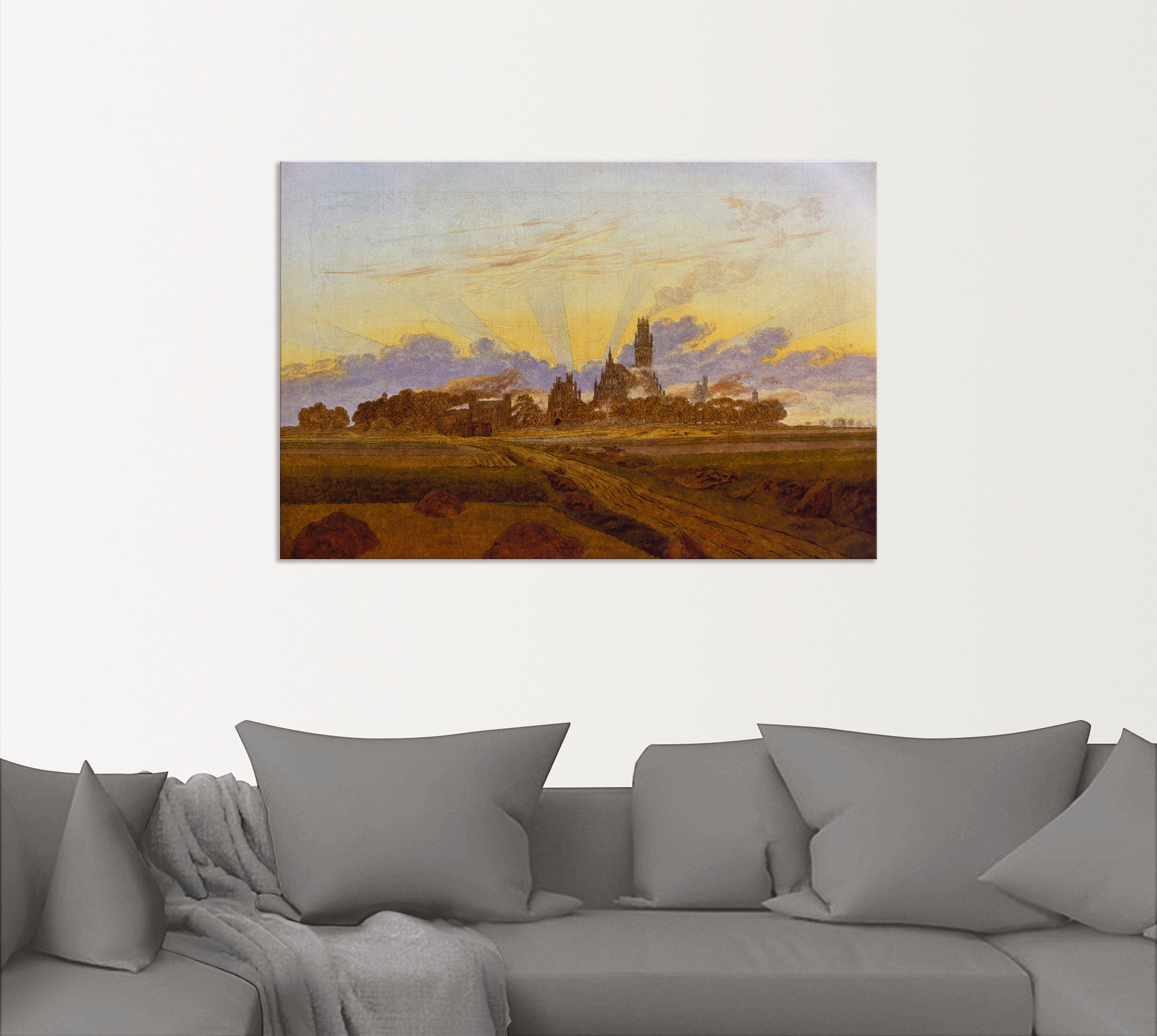 Artland Wandbild »Das brennende Neubrandenburg. 1835.«, Europa, (1 St.), als Alubild, Leinwandbild, Wandaufkleber oder Poster in versch. Größen