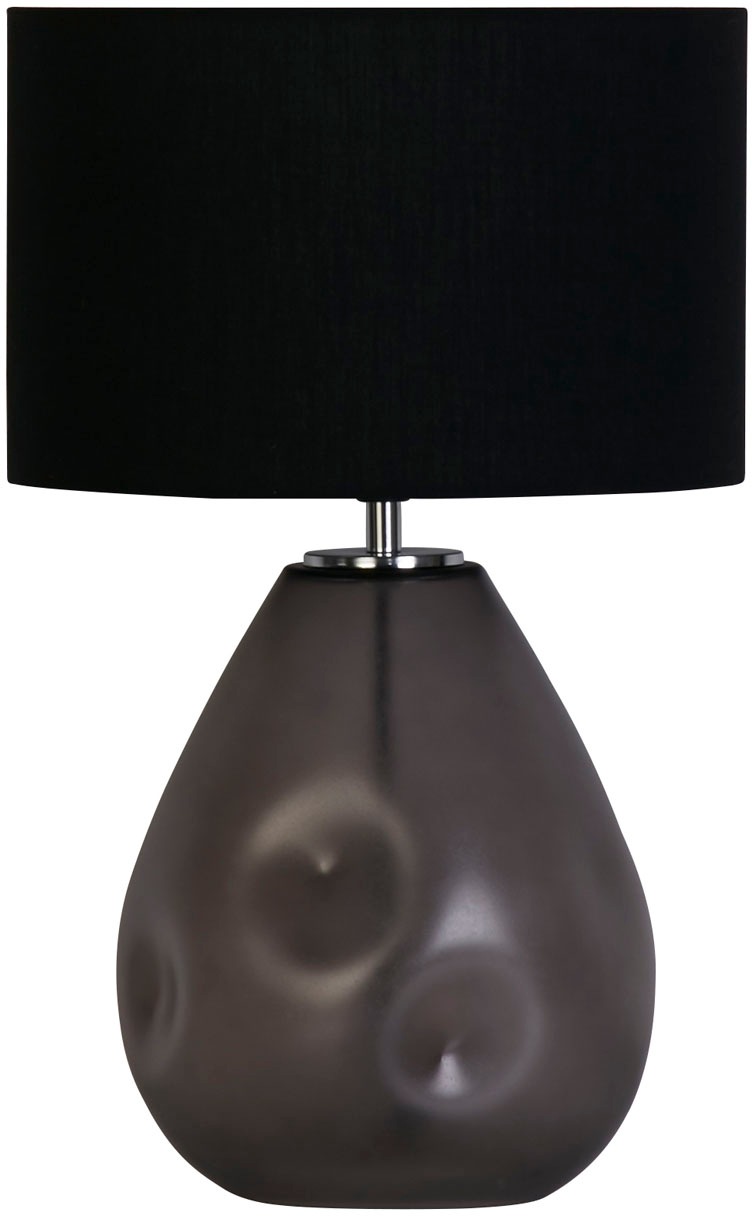 Searchlight Tischleuchte »Devon 1Lt Tischlampe, schwarz gestanztes Glas mit schwarzem Leinen« E27 1 Stk.