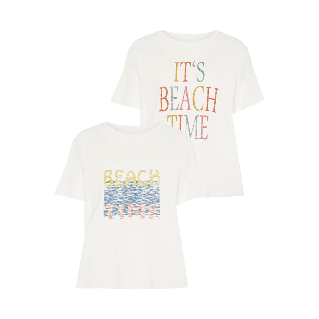 Beachtime T-Shirt, (Packung, 2 tlg.)