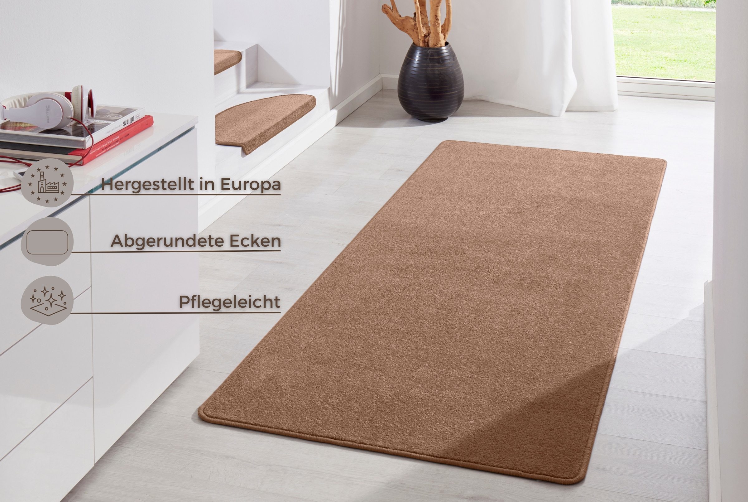 HANSE Home Teppich »Fancy«, rechteckig, 7 mm Höhe, Kurzflor, Läufer, uni, g günstig online kaufen