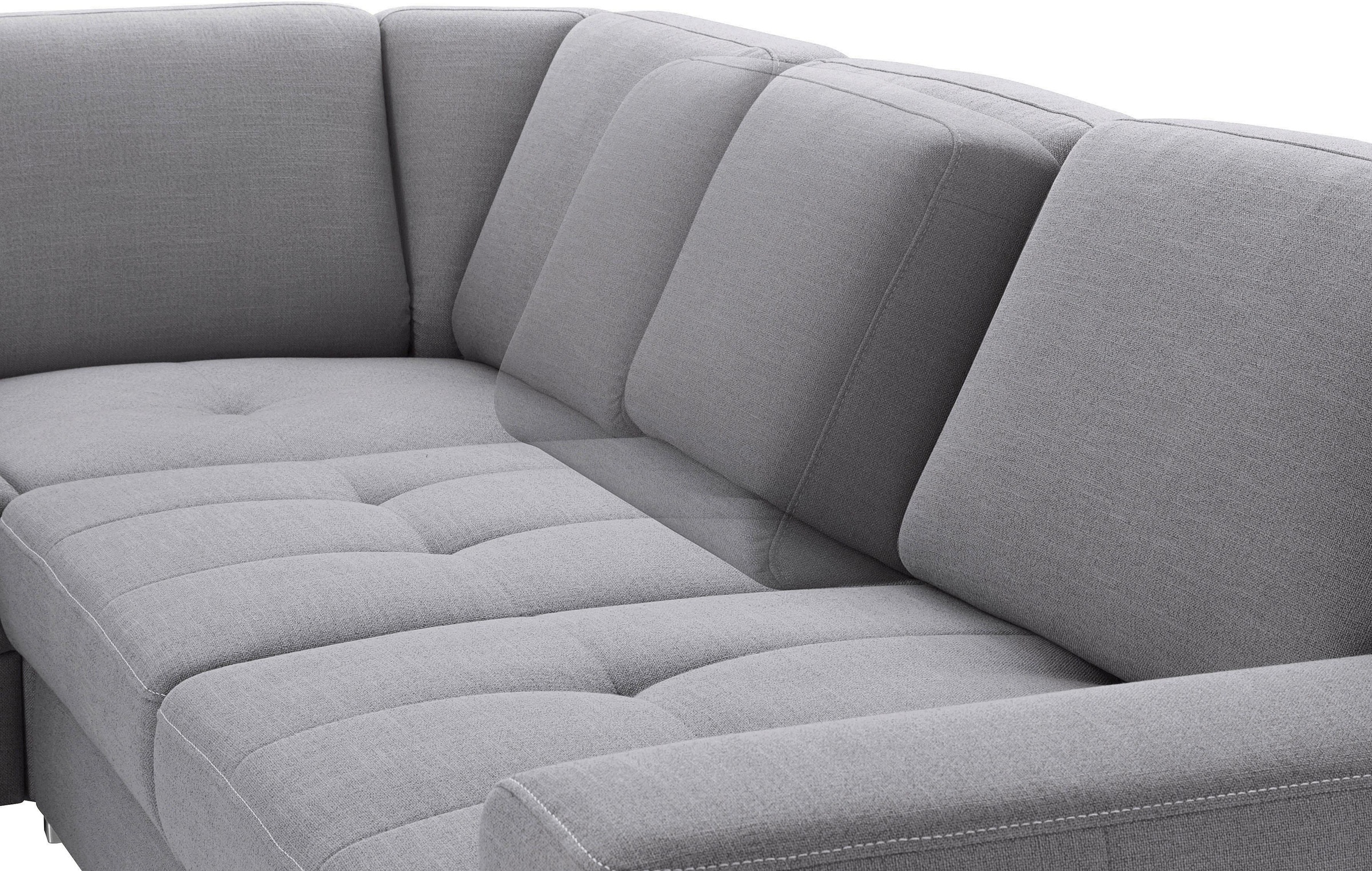 sit&more Ecksofa »Santorini L-Form«, mit Federkern und Sitztiefenverstellung, wahlweise mit Bettfunktion