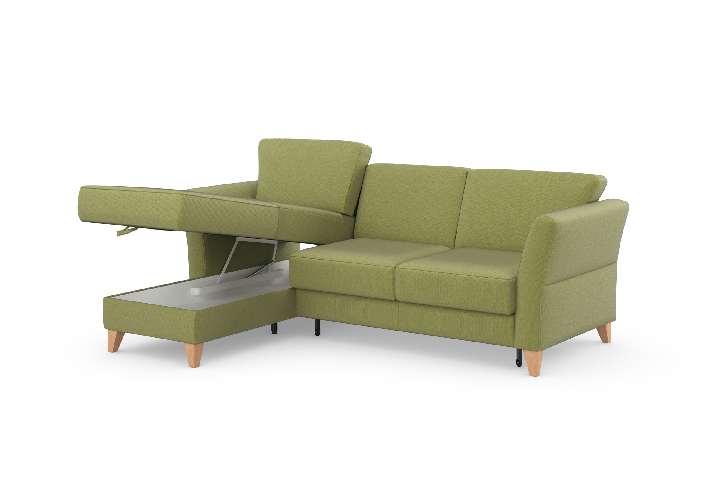sit&more Ecksofa »Visby L-Form«, Wahlweise mit Bettfunktion und Bettkasten, frei im Raum stellbar